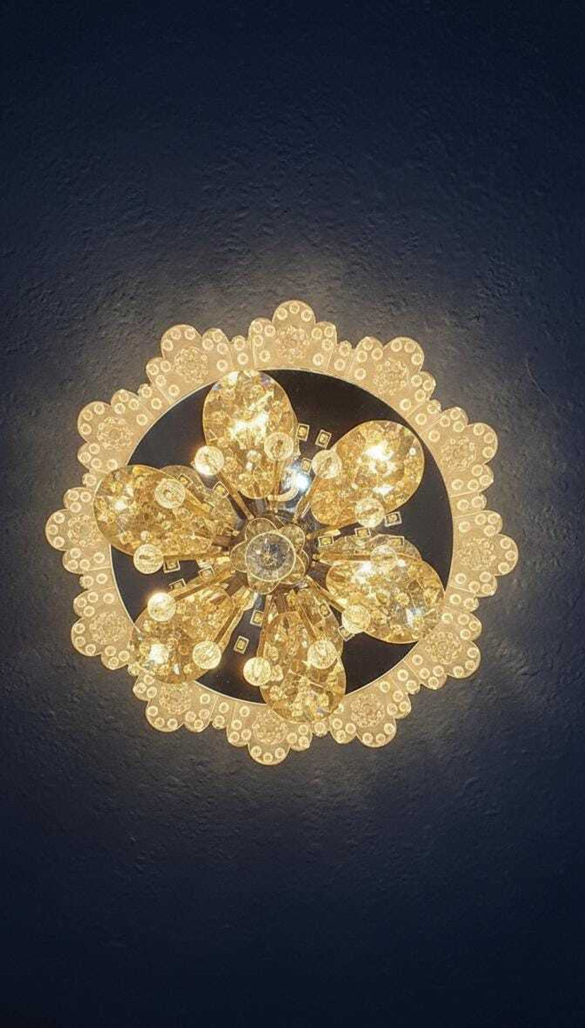 Image of MAGINATO Round shape multi flower rotating ceiling Light Ceiling Light Ceiling Lamp