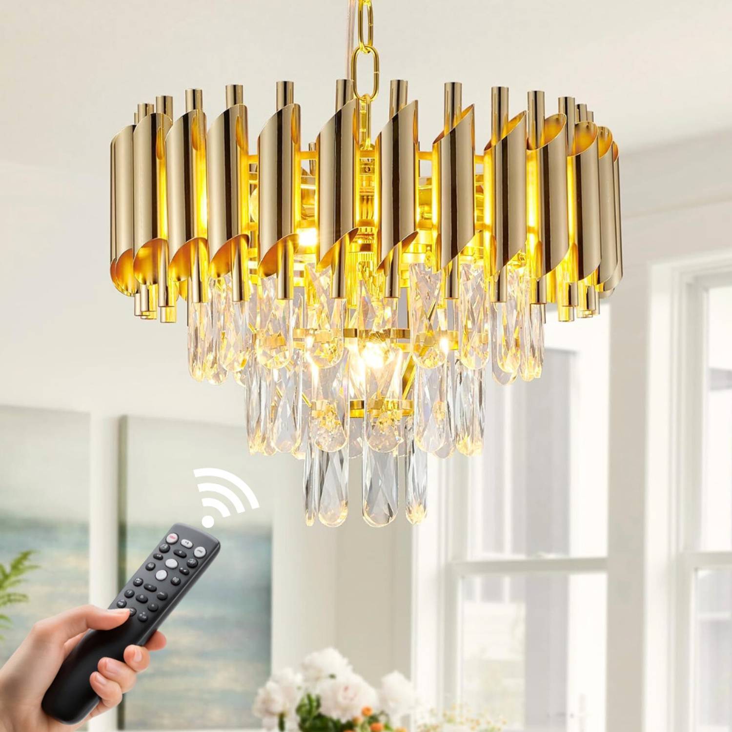 Adwait 300MM Gold Moving chandelier Chandelier Ceiling Lamp