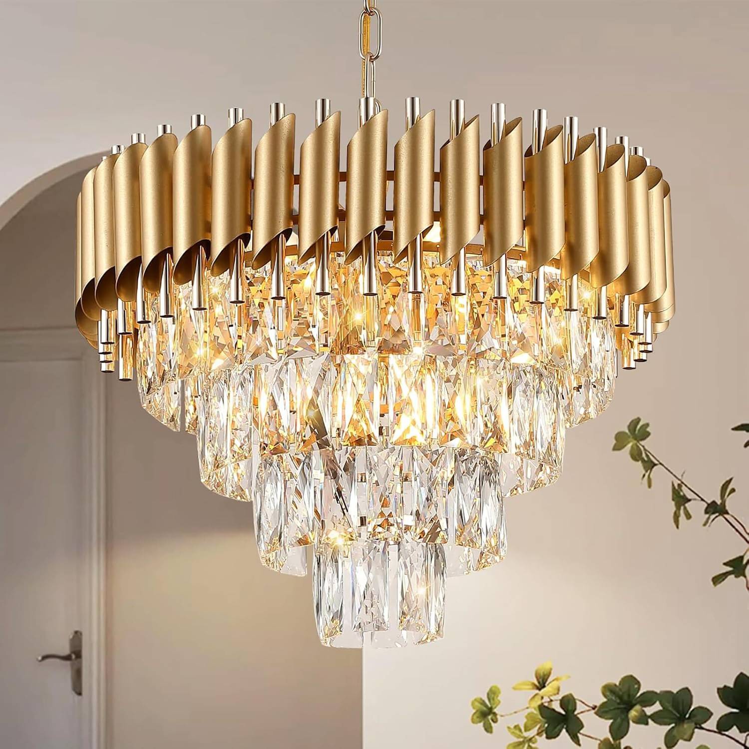 Manraj 500mm 4-Tier K9 Crystal Chandelier - Image 1