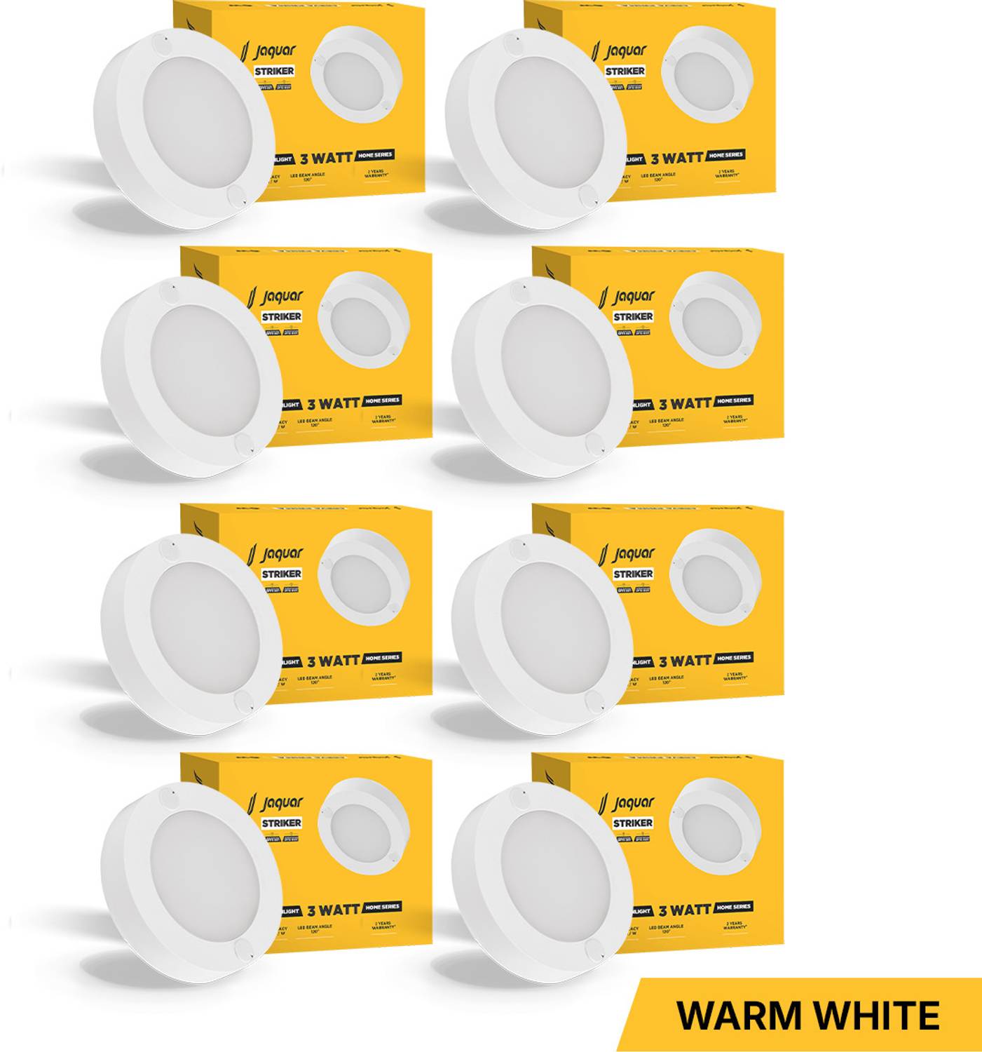 Jaquar Mini Striker 3W Warm Round Surface (Pack of 8) Surface Ceiling Light Ceiling Lamp
