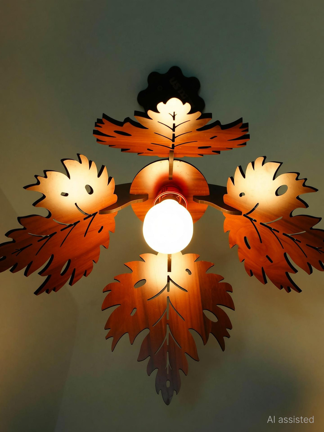 Image of US DZIRE 405 Hanging lamp electric antique Wooden Ceiling Lights Pendant Lamp Ceiling Lamp (Beige, Yellow)