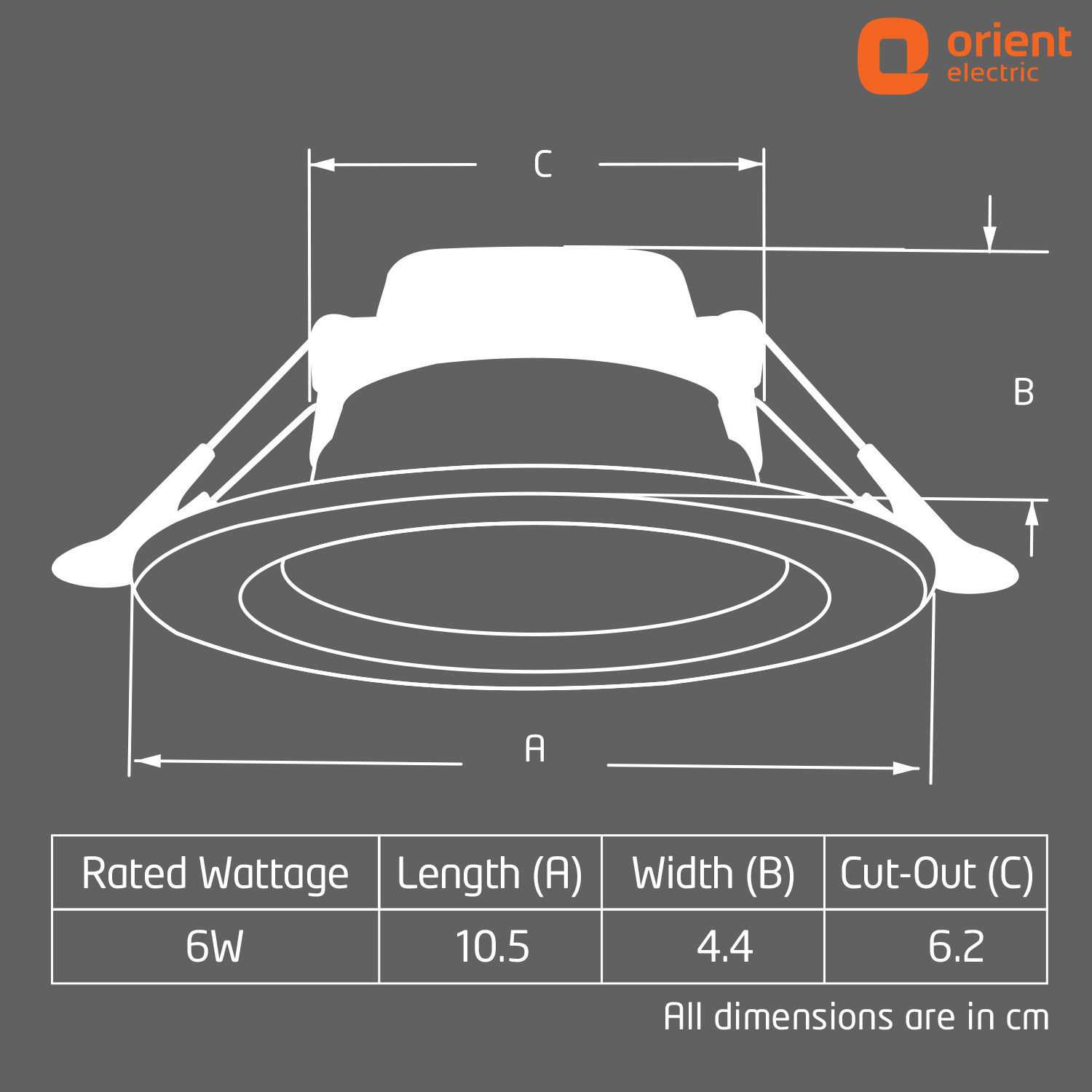 Image of Orient Electric Moonlite 6W Recess Downlighter - Warm White, Pack of 20 Downlighter Ceiling Light Ceiling Lamp