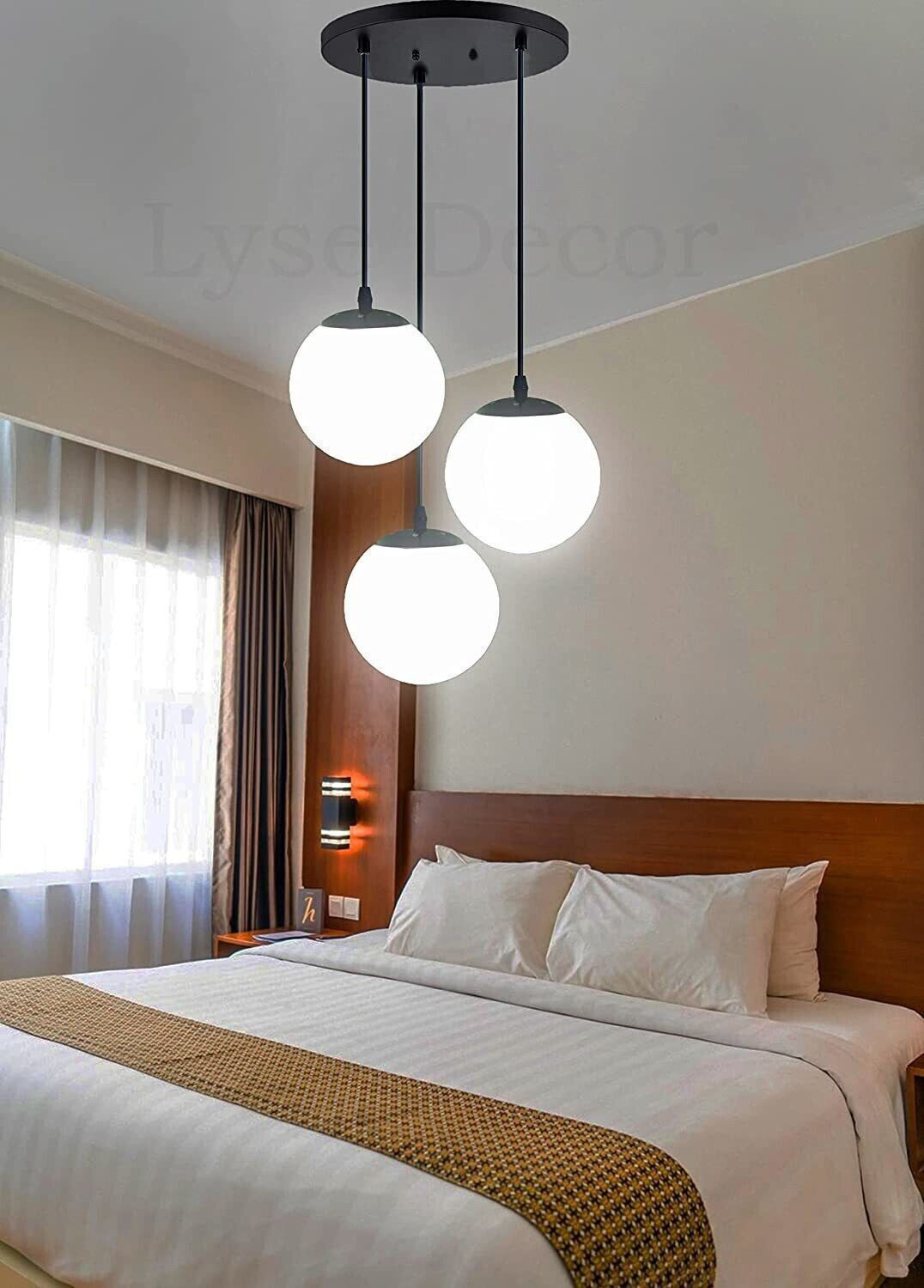 Image of Svah 3 Milky Doom Hanging Luster Light Pendants Chandelier Ceiling Lamp