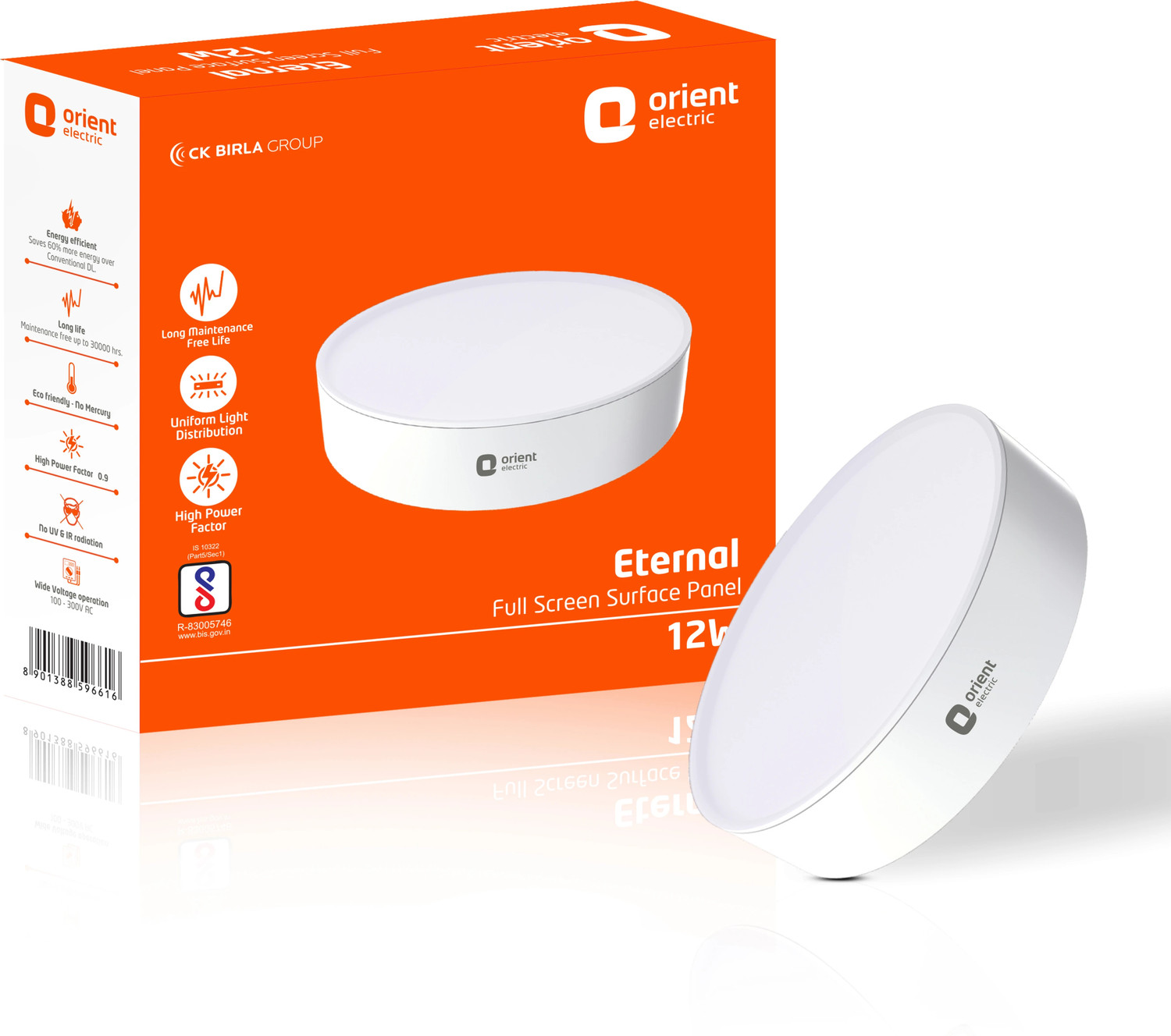 Image of Orient Electric 12W Rimless - Surface Light Surface Ceiling Light Ceiling Lamp