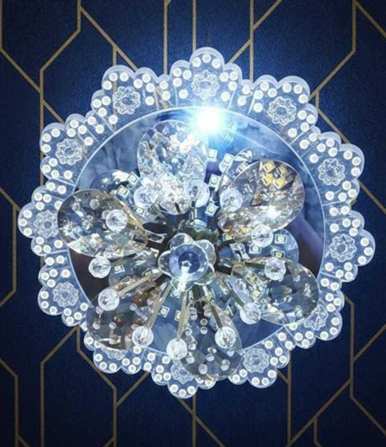 Image of MAGINATO Round shape multi flower rotating ceiling Light Ceiling Light Ceiling Lamp