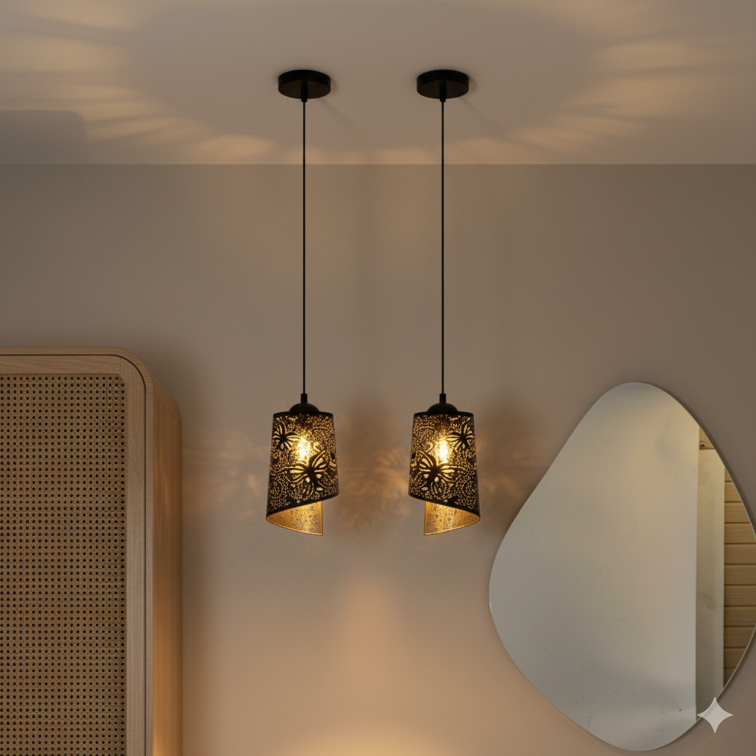 Image of DECORLIA EMPORIO COMBO OF 2 BUTTERFLY Pendant Lamp Ceiling Lamp