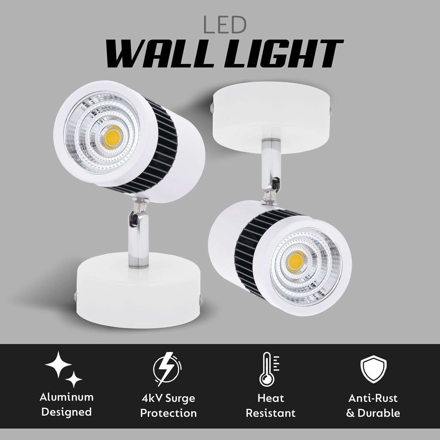 Image of Errol 3 watt spot light,focus light,Color-White, Spot Light Ceiling Lamp