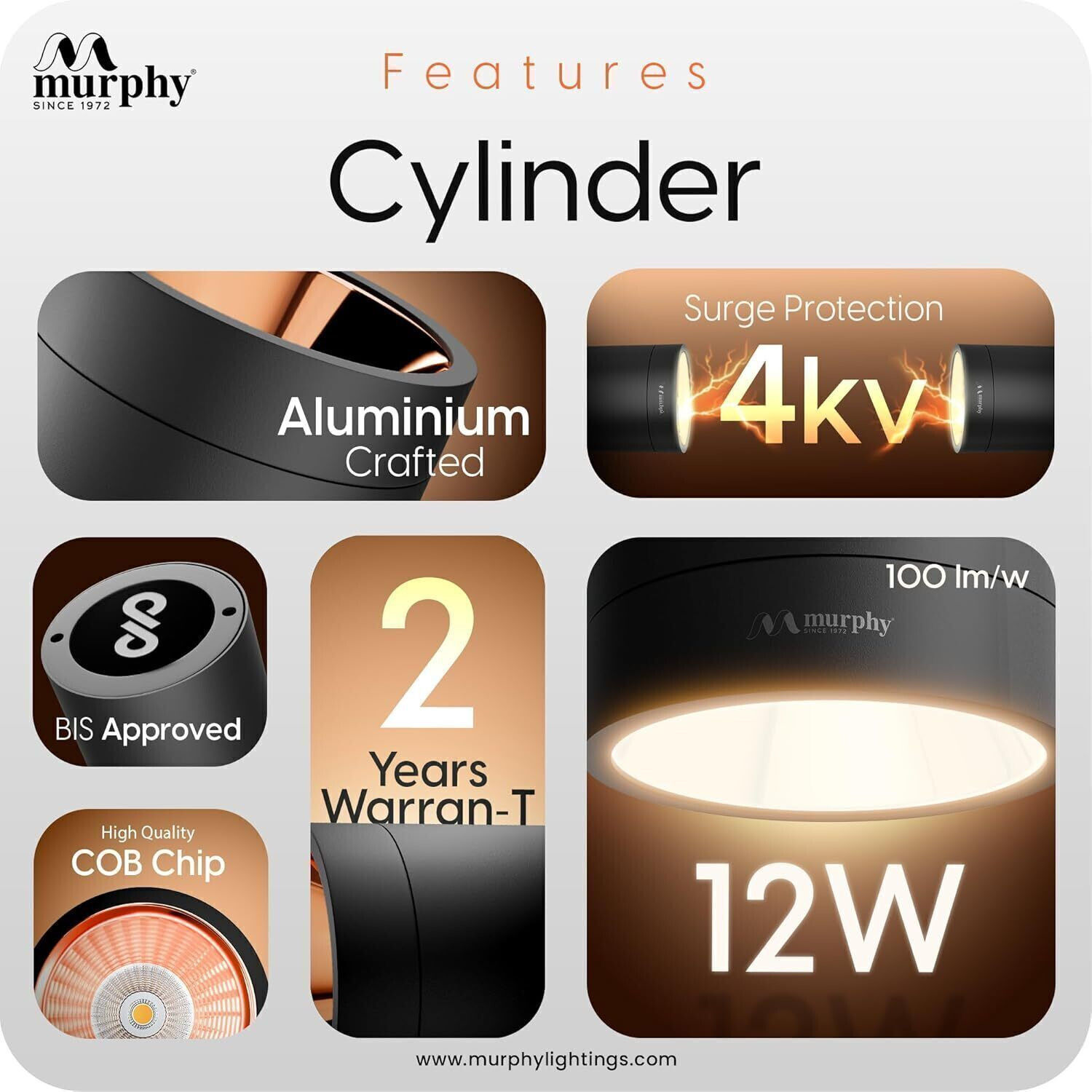 Image of MURPHY 10W Surface Mounted Spot Light Down Light (Warm White, Pack Of 4) Spot Light Ceiling Lamp