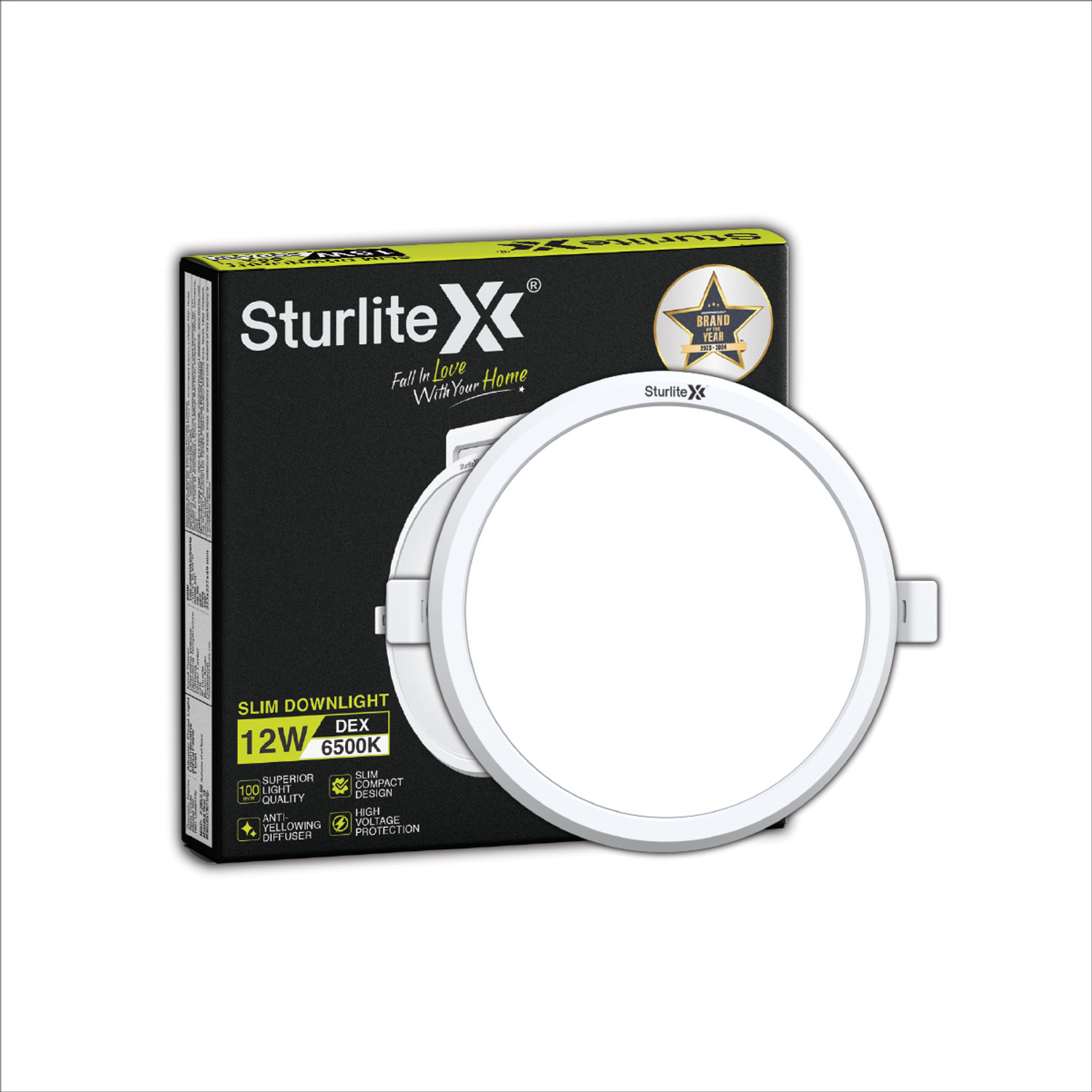 Image of Sturlite Dex 12W Round LED Downlight - (Pack of 1) Ceiling Light Ceiling Lamp