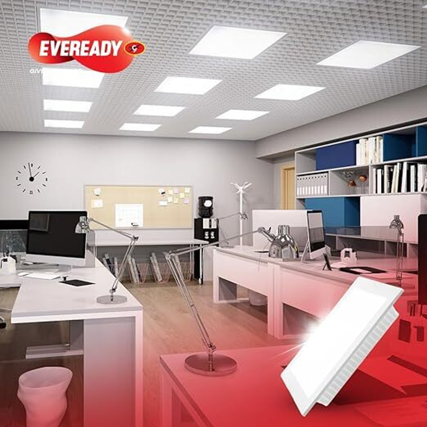 Image of EVEREADY 15w Backlit Panel Ceiling Light Ceiling Lamp (White)