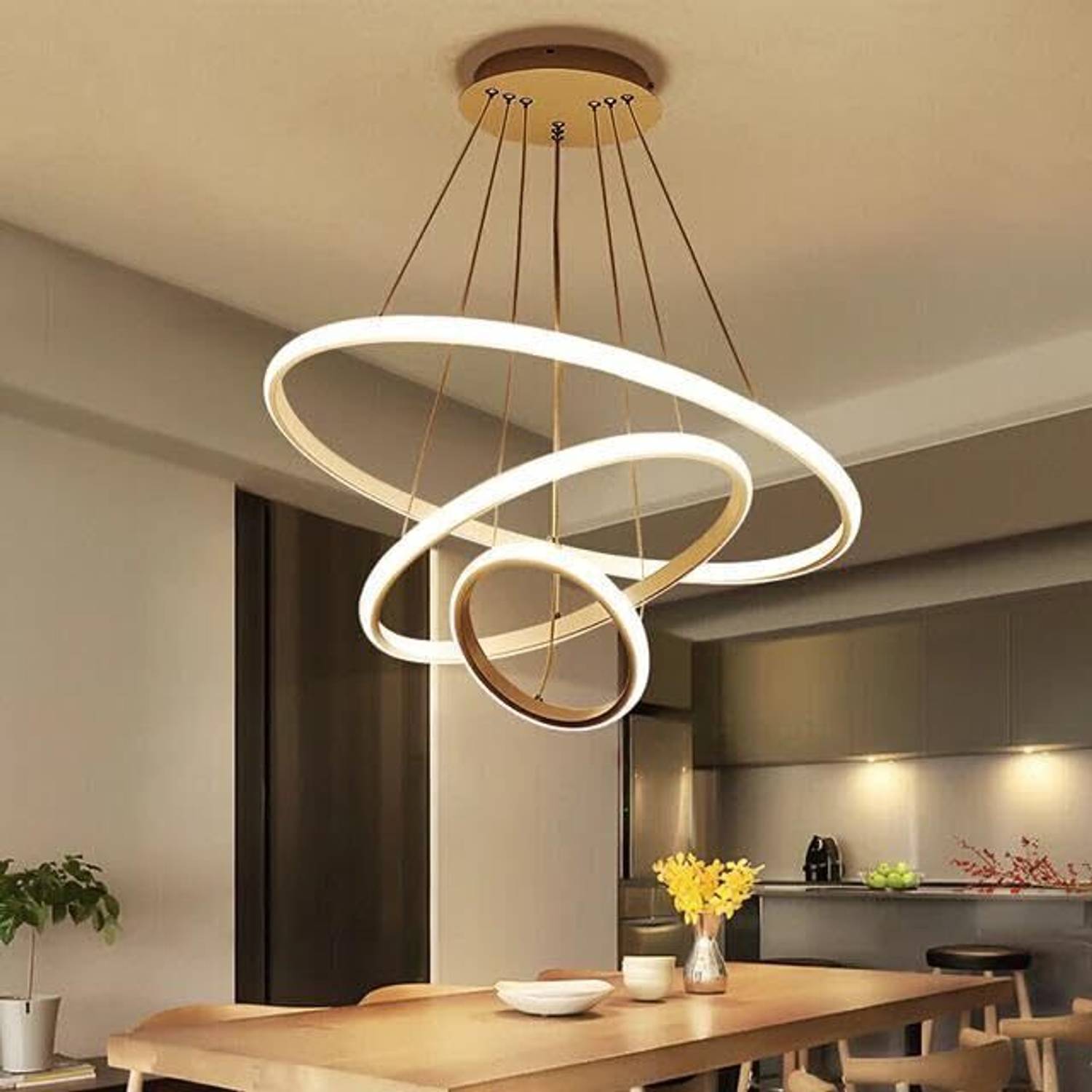 KINIS KIN-5316-1 LED CHANDELIER Modern 3 Ring LED Chandelier Lamp Led Ceiling Lights Chandelier Ceiling Lamp Rs. 1541 - Flipkart