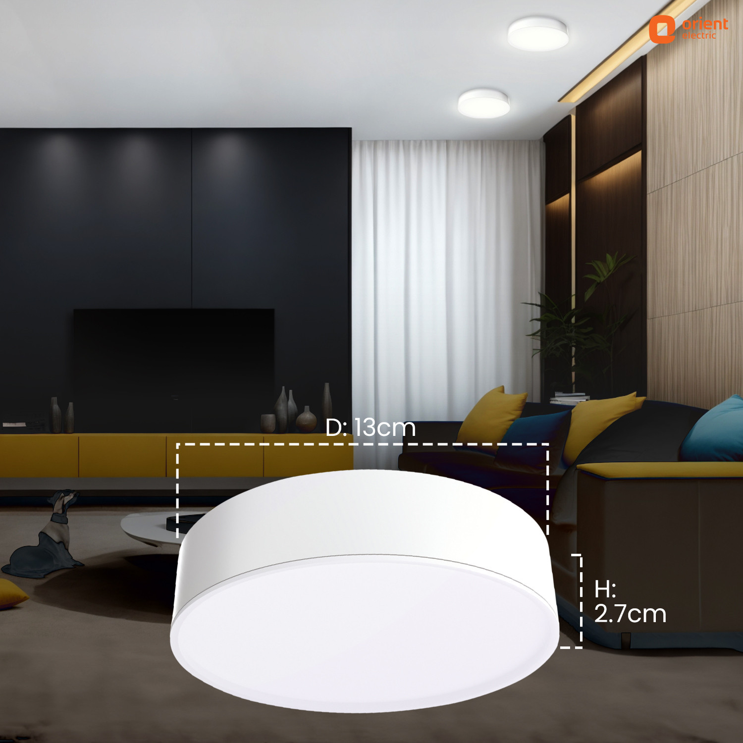 Image of Orient Electric 12W Rimless - Surface Light Surface Ceiling Light Ceiling Lamp