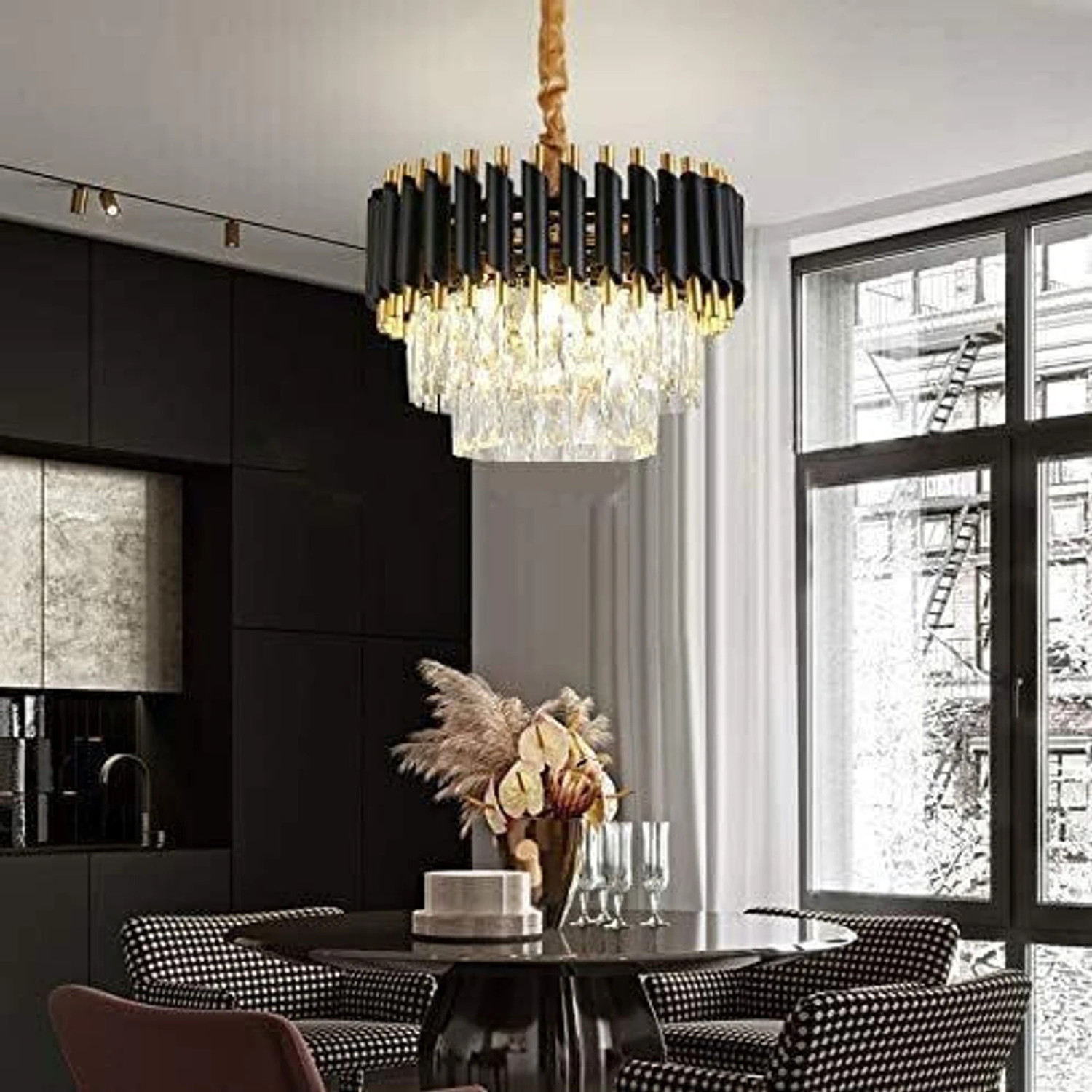 Image of TRIXY Adw moving chandelier 300 black Chandelier Ceiling Lamp