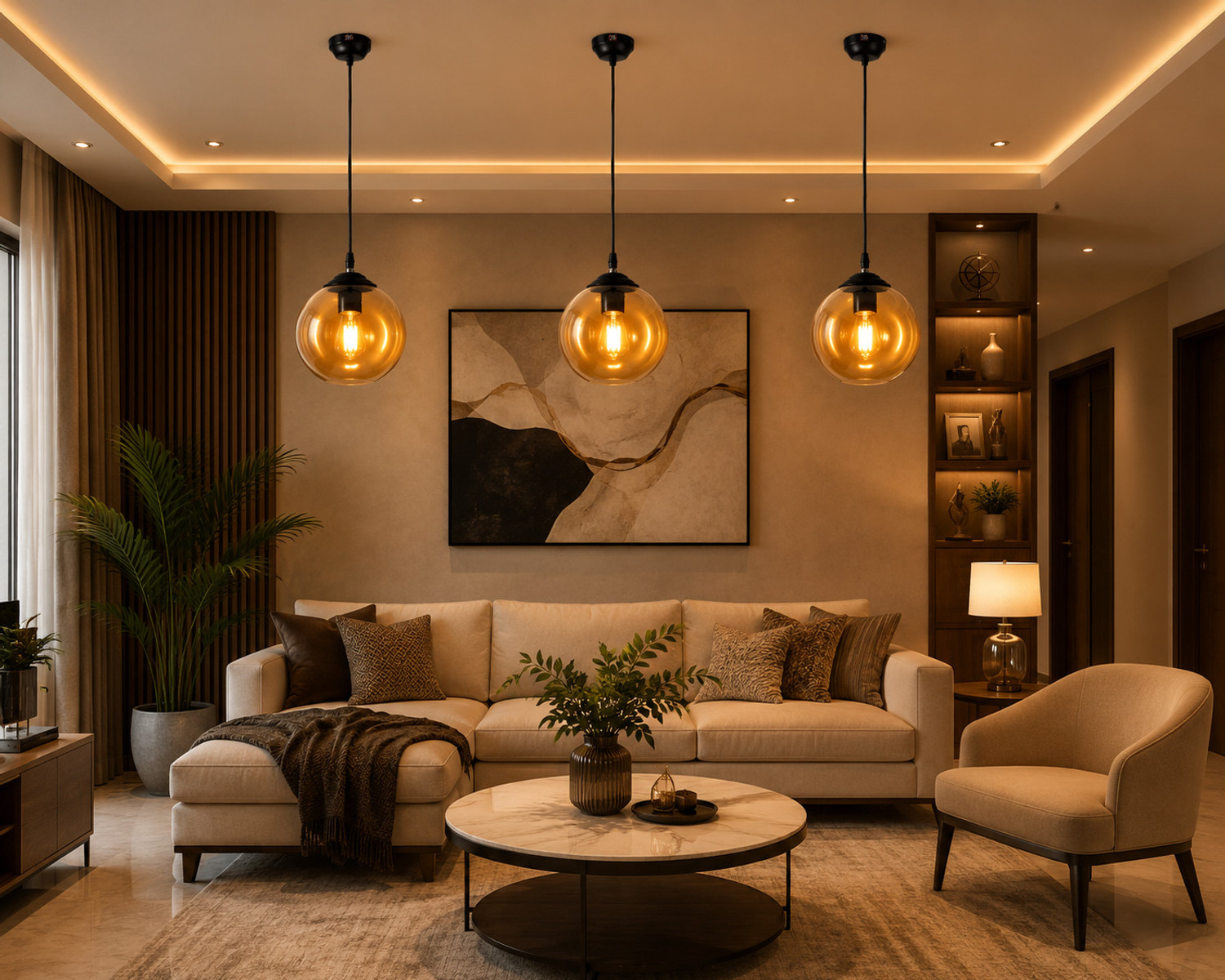 Image of GENREE DOOM LUSTER GLASS HANGING Pendant Light /Hanging Light /Ceiling Light for Restaurant, Bedroom, Living Room and Home Decor Pendant Lamp Ceiling Lamp