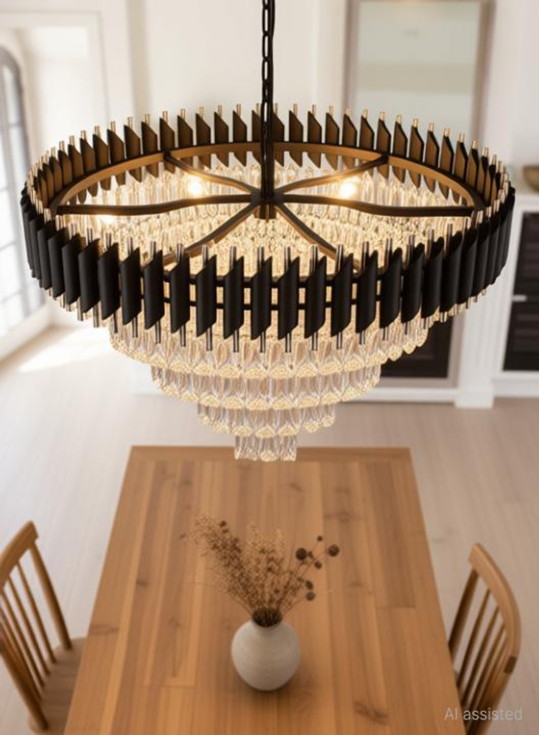 Image of LK store crystal polish metal 600mm hanging pendant jhoomer Chandelier Ceiling Lamp