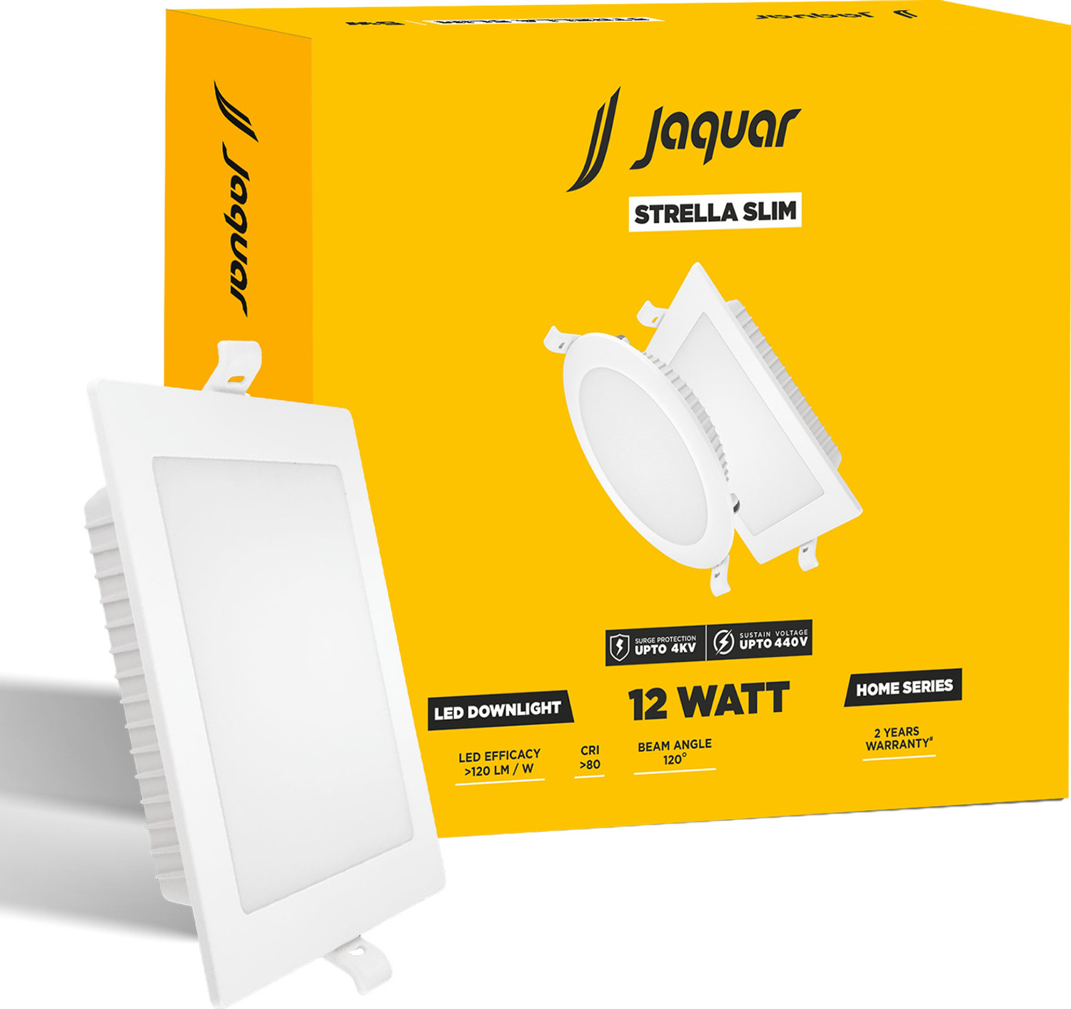 Image of Jaquar Strella Slim 12W Square Recess Down Light - Warm White (Pack of 1) Ceiling Light Ceiling Lamp