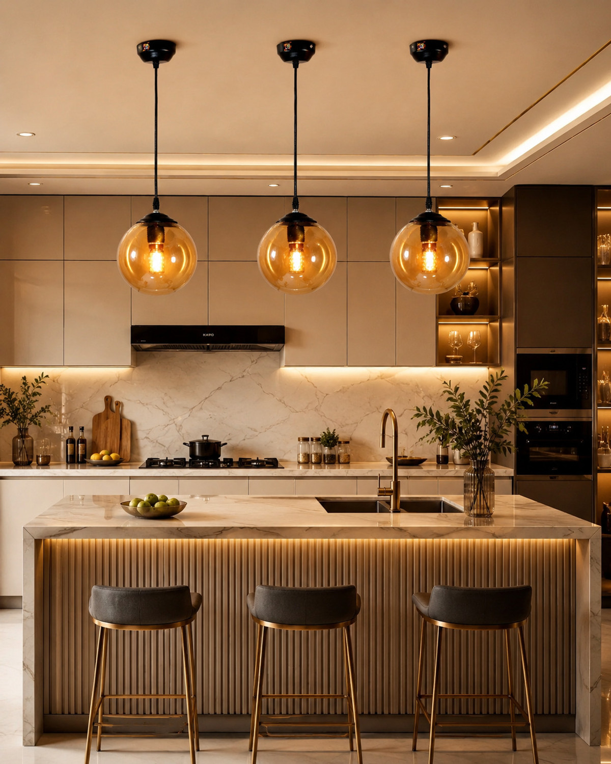 Image of GENREE DOOM LUSTER GLASS HANGING Pendant Light /Hanging Light /Ceiling Light for Restaurant, Bedroom, Living Room and Home Decor Pendant Lamp Ceiling Lamp
