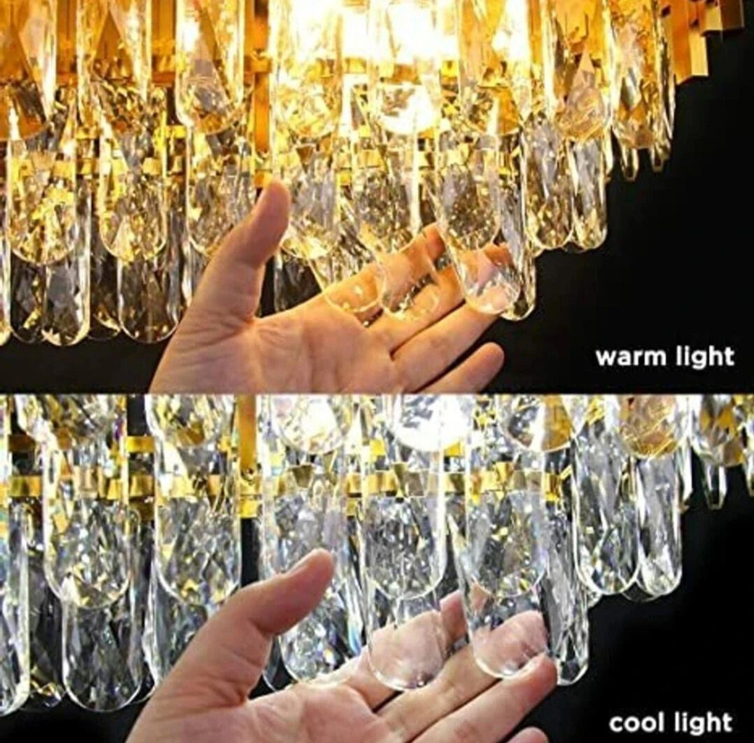 Image of KAYUV Chandelier Bluetooth With Speaker 500mm Multicolor Remote control Moving Crystal Chandelier Ceiling Lamp