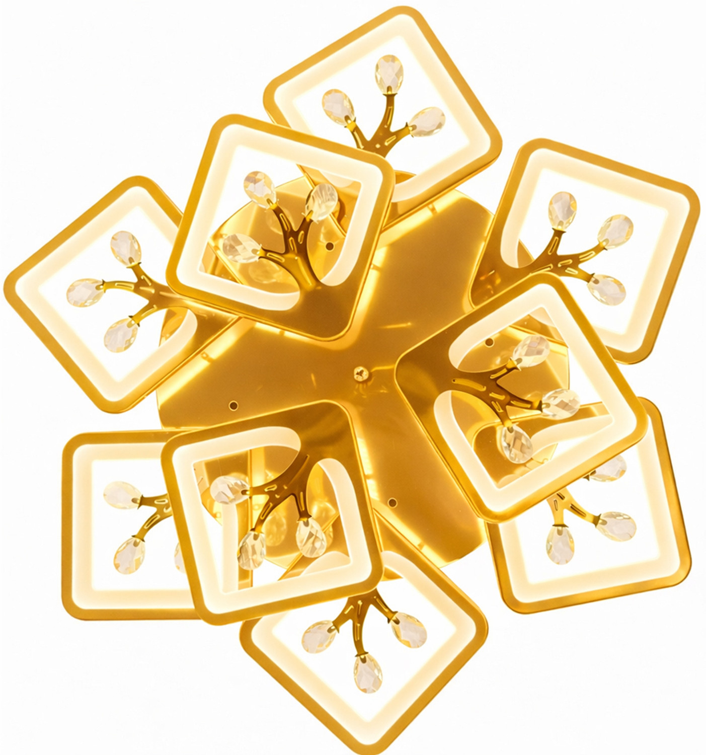 Image of Eve Hanger golden colour 3in1 Color Changing Remote control and Bluetooth speaker inbuilt Chandelier Ceiling Lamp