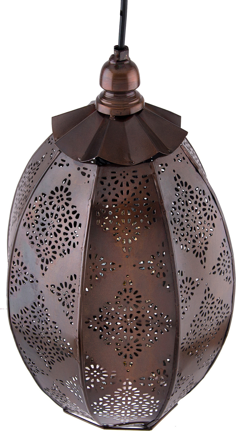 Image of Homesake Antique Oval Moroccan hanging ceiling lamp, antique copper finish hanging pendant light Pendant Lamp Ceiling Lamp