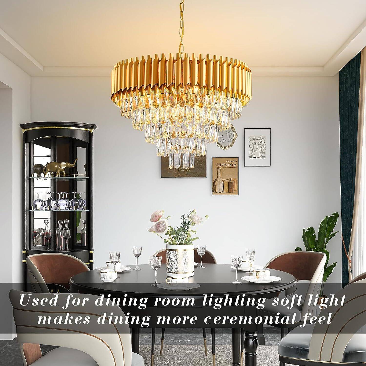 AKRIK 600mm Gold Chandelier - Image 4