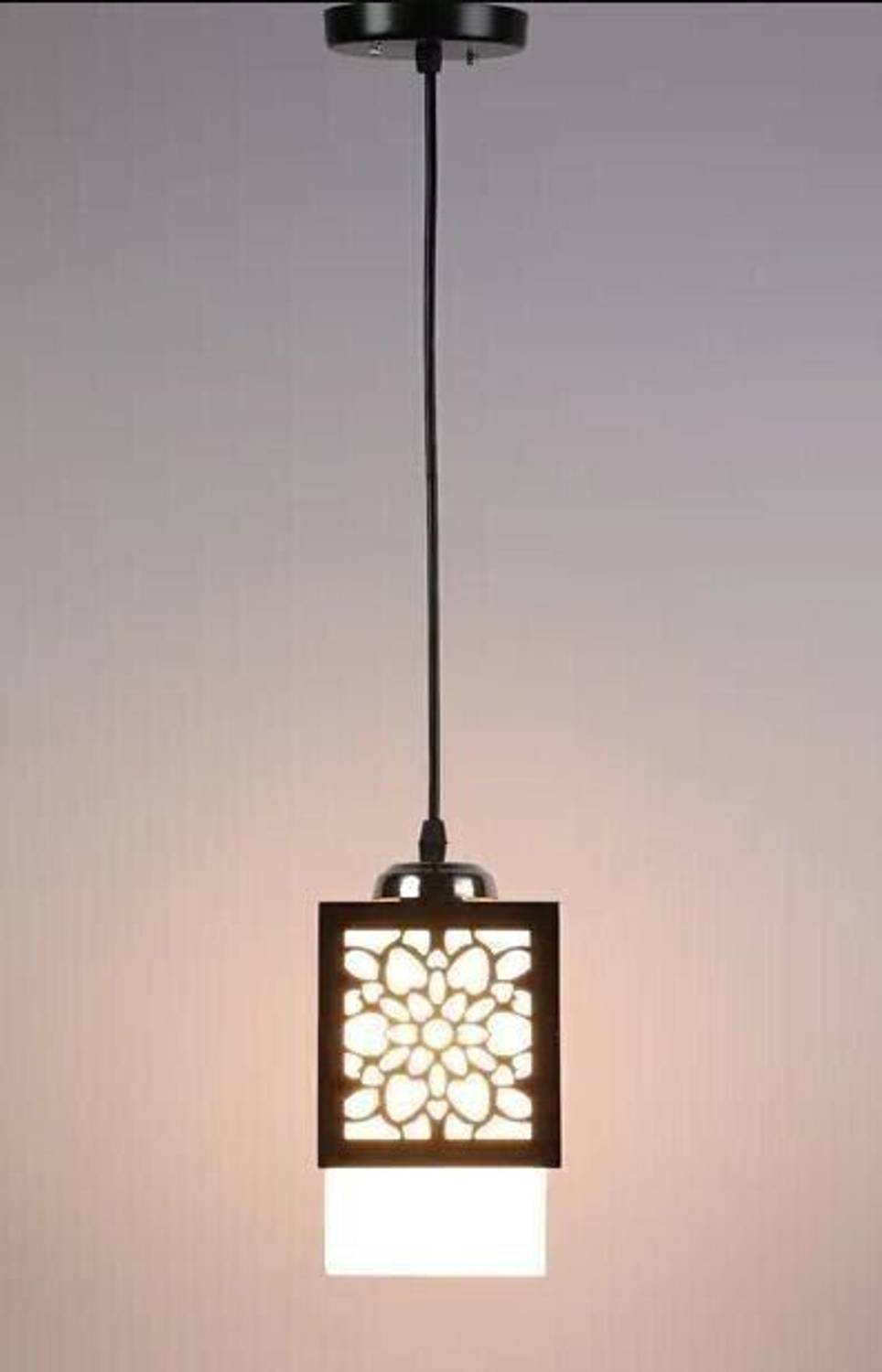 Areezo AREEZO HANGING WOODEN CUTTING LIGHT, BROWN COLOUR (BULB NOT INCL) (PACK OF 1) Pendant Lamp Ceiling Lamp
