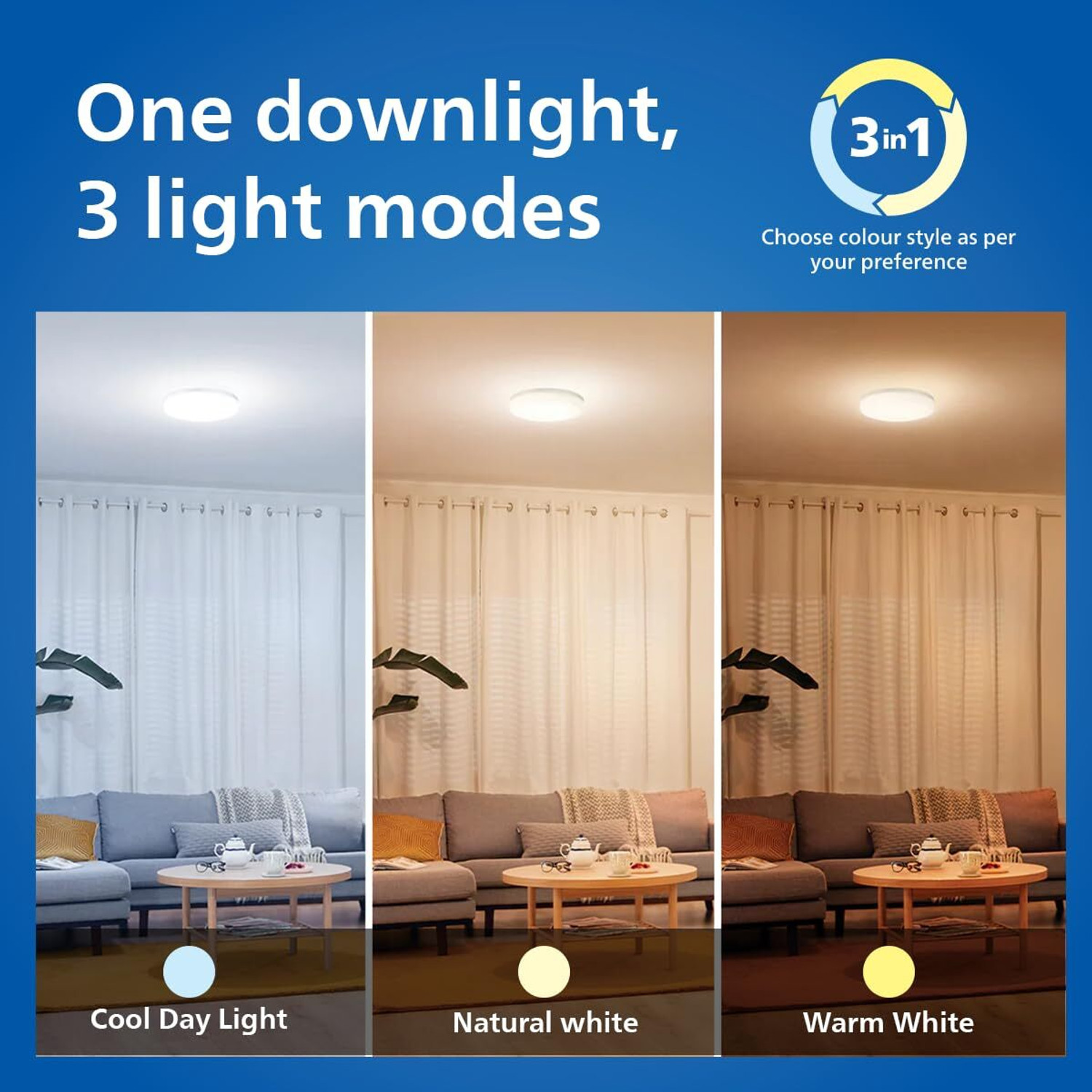 Image of PHILIPS 15W Round AstraGlow Surface DL 3in1 Ceiling Light Ceiling Lamp