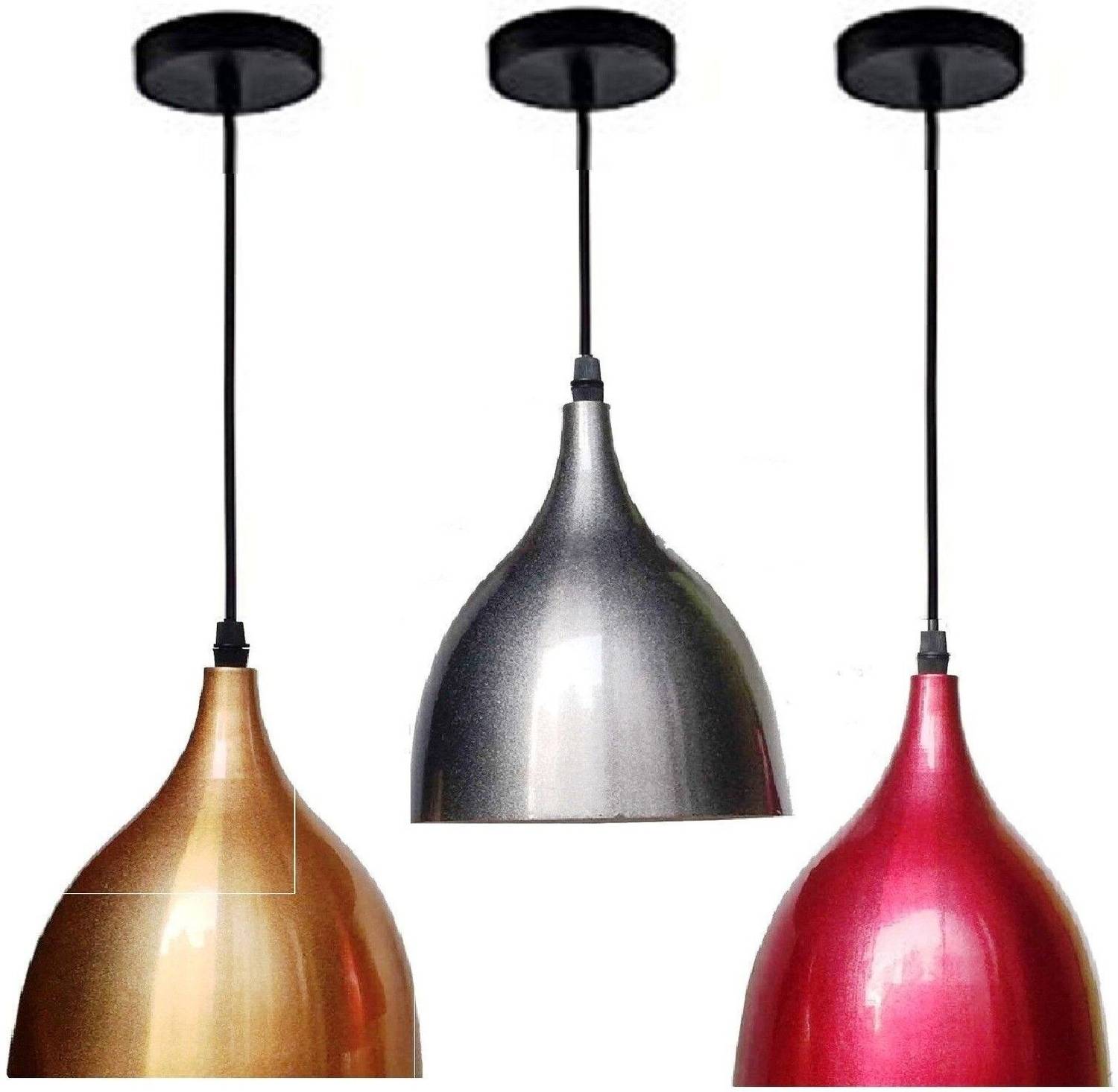 Brightlyt Multicolor Hanging Light for Restaurant Café (Pack of 3 Pcs) Pendant Lamp Ceiling Lamp