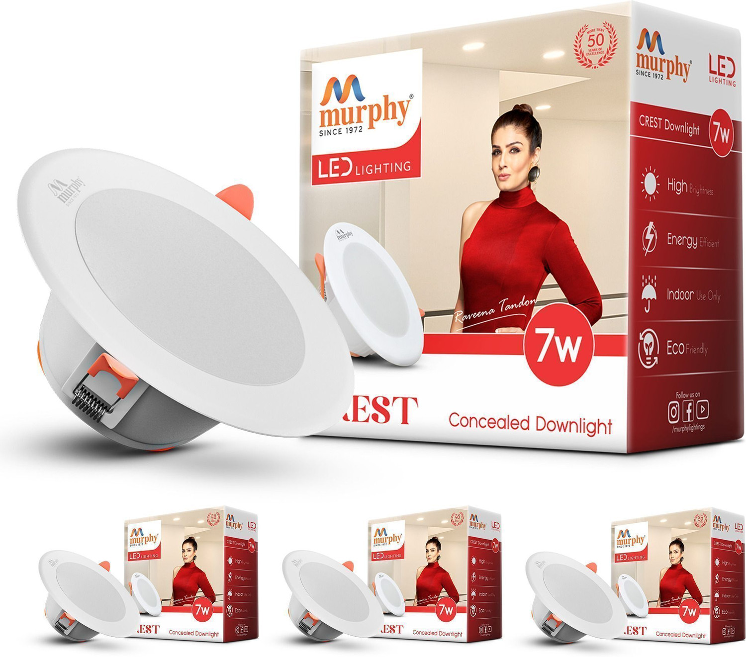 Image of MURPHY Crest 7W 3-in-1 Round LED Conceal Panel Light |Cool /Warm /Natural White Pack of Ceiling Light Ceiling Lamp