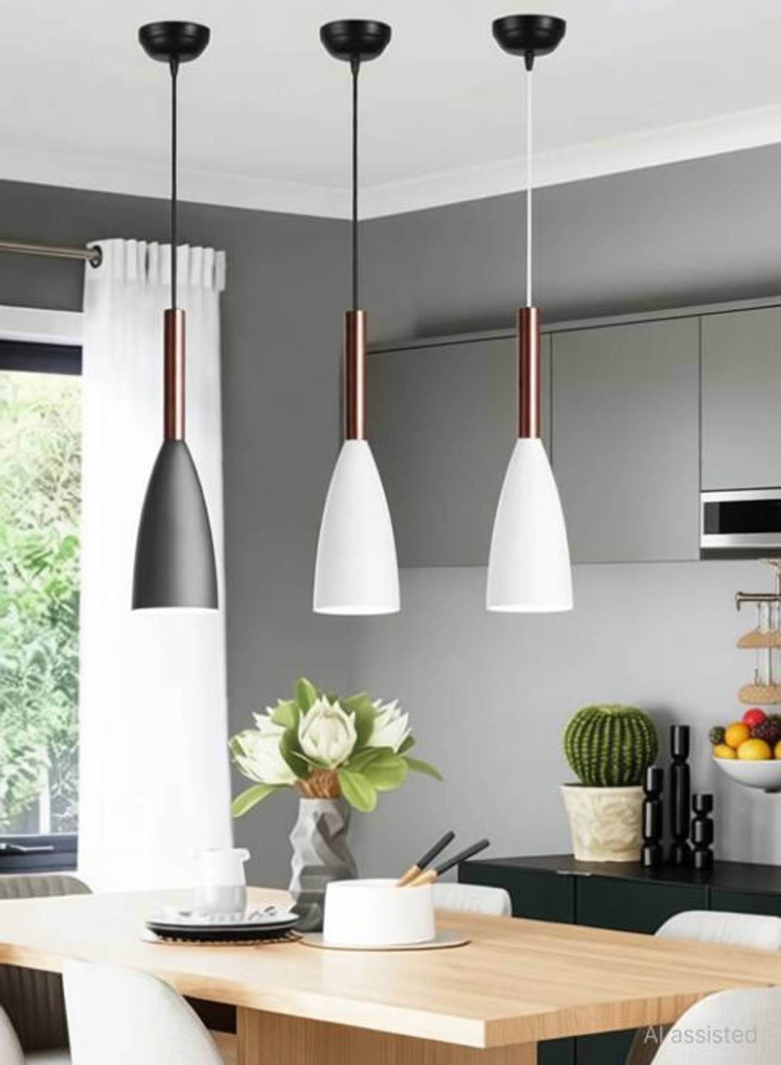 Avior Hanging Lights for Kitchen, Pendant Light for Dinning, Rooms, Cafe (PACK OF 3) Pendant Lamp Ceiling Lamp