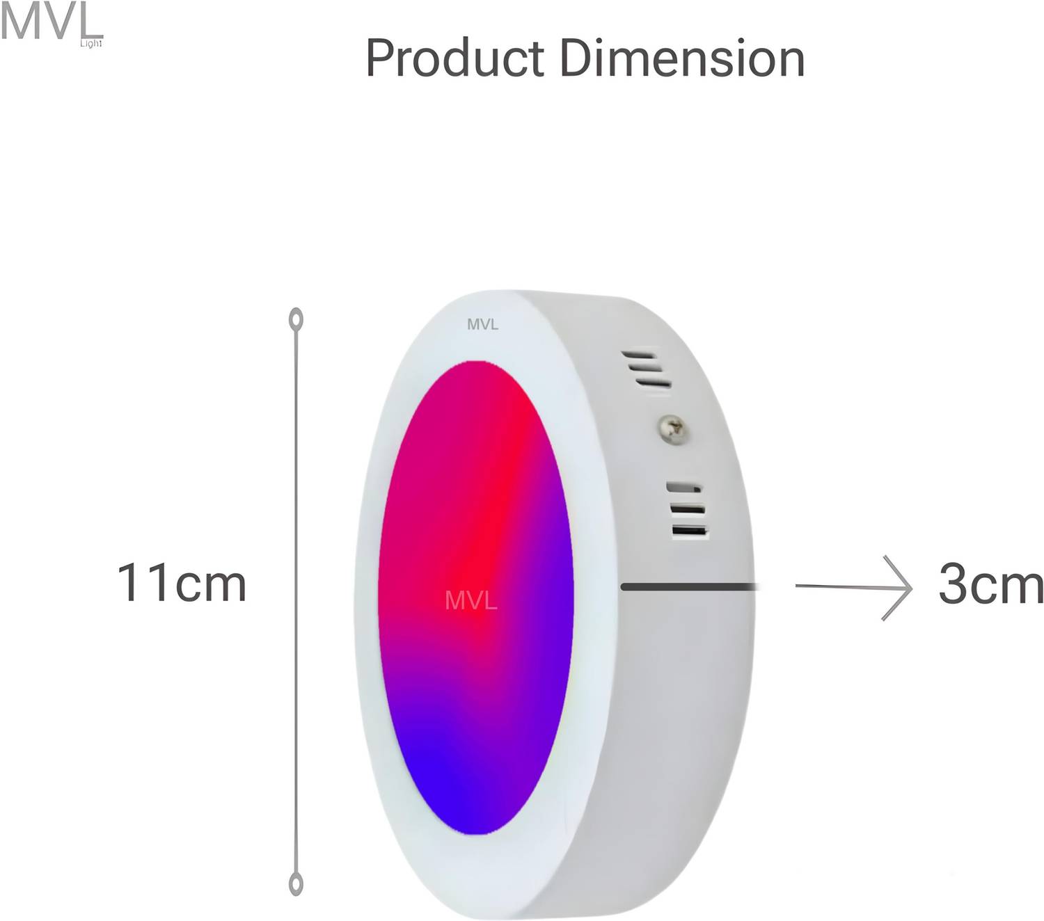 MVL 9W 3-in-1 Multicolour Surface Panel LED Light, Pack of 3 - Image 5