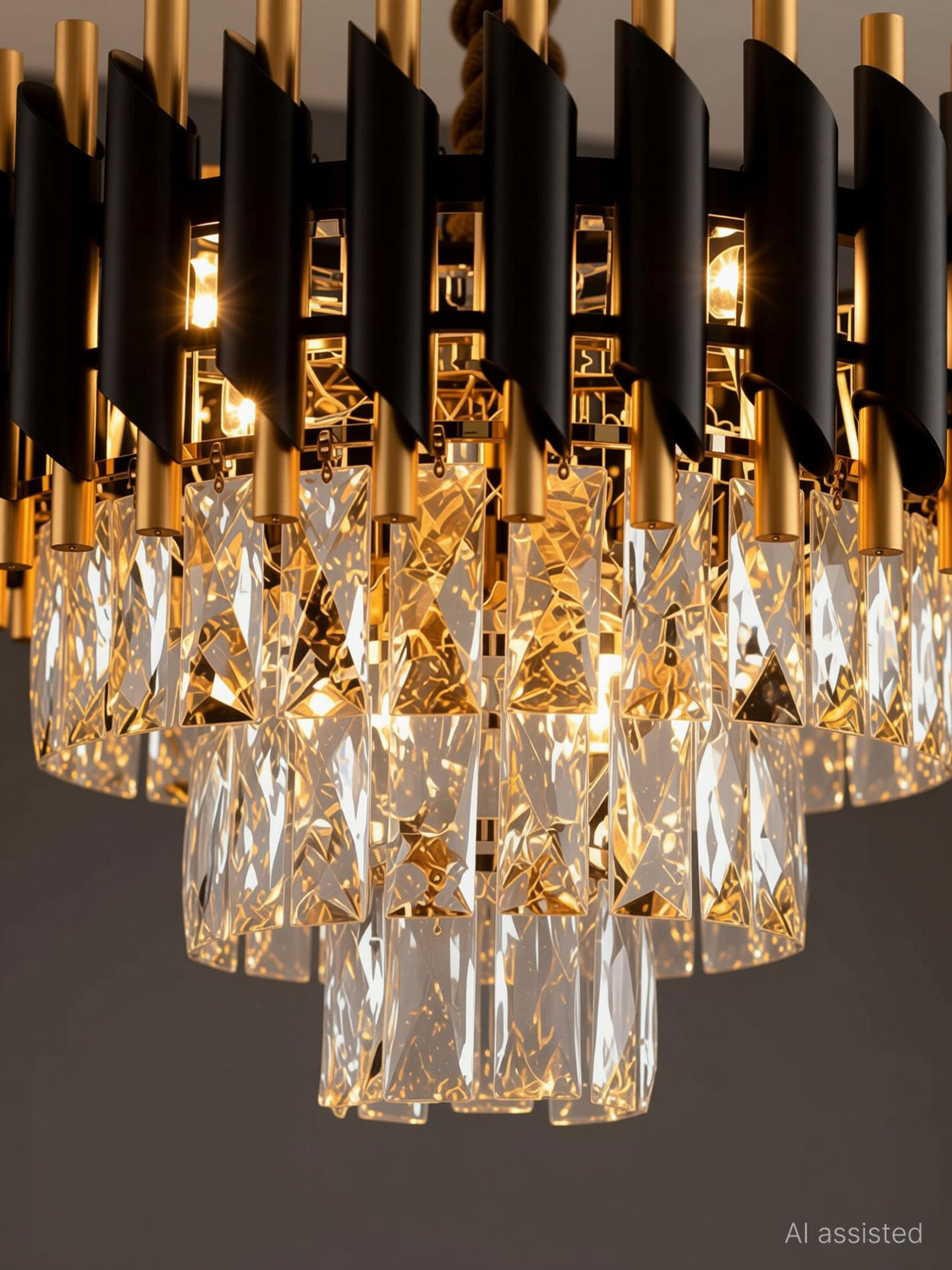 Image of ayriv Crystal Polish Metal 400mm Hanging Pendant Jhoomer Chandelier Ceiling Lamp
