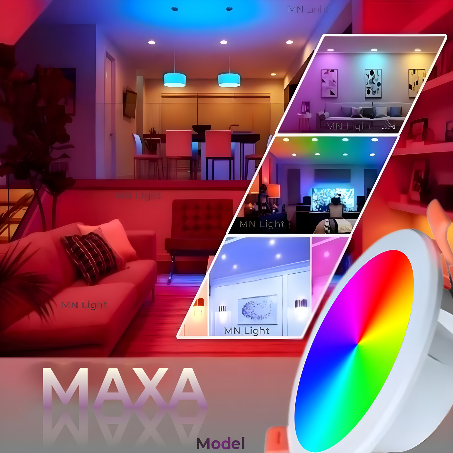 Image of MNLight 9 watt maxa model Down Light pack of Dm-8 Ceiling Light Ceiling Lamp (Multicolor)