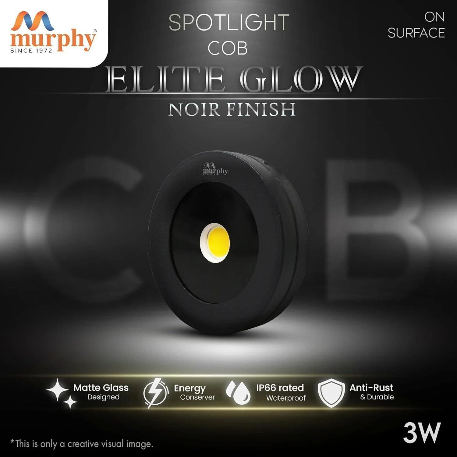 Image of MURPHY 3W Elite Glow Waterproof Round Led Surface Cabinet (Pack Of 8, Warm White) Surface Ceiling Light Ceiling Lamp