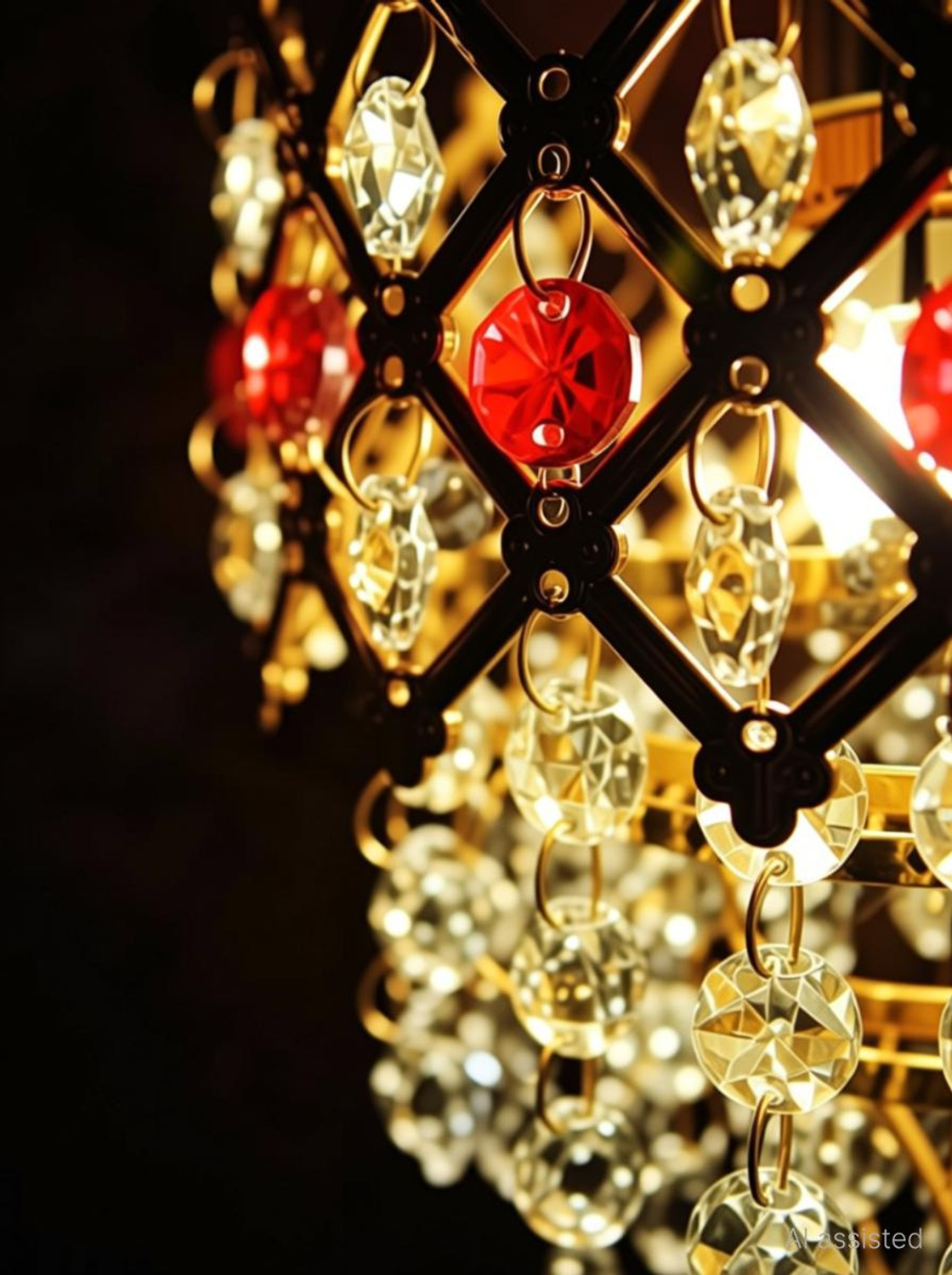 Image of BILAL ANSARI 160MM Jhoomer RED NUG GLOSSY LOOK CHANDELIER CEILING LAMP WITH DECENT LIGHT Chandelier Ceiling Lamp Chandelier Ceiling Lamp