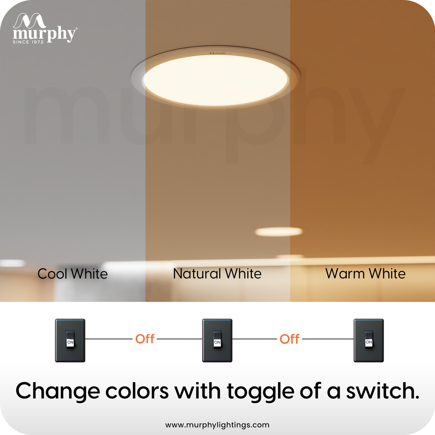 Image of MURPHY 10W EVO 3-in-1 LED Panel (Cool White /Warm White /Natural White, Pack of 6) Ceiling Light Ceiling Lamp