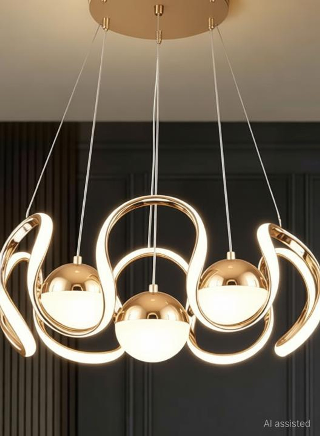 Image of Shri Mahal Antiques 3LED + Aluminum Dining Room Living Room Special Ceiling Light Chandelier Ceiling Lamp
