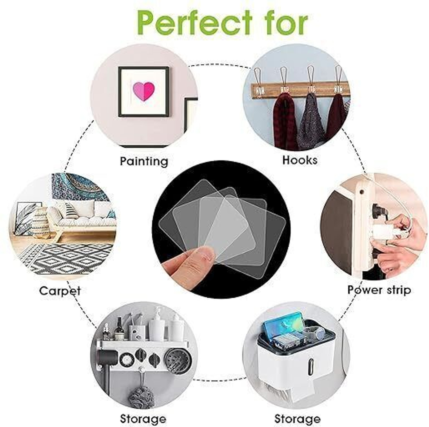 Image of TAPAHPRIYAY 40 pcsDouble Side Tape Sticker Strong Waterproof Wall Indoor Square (Manual)