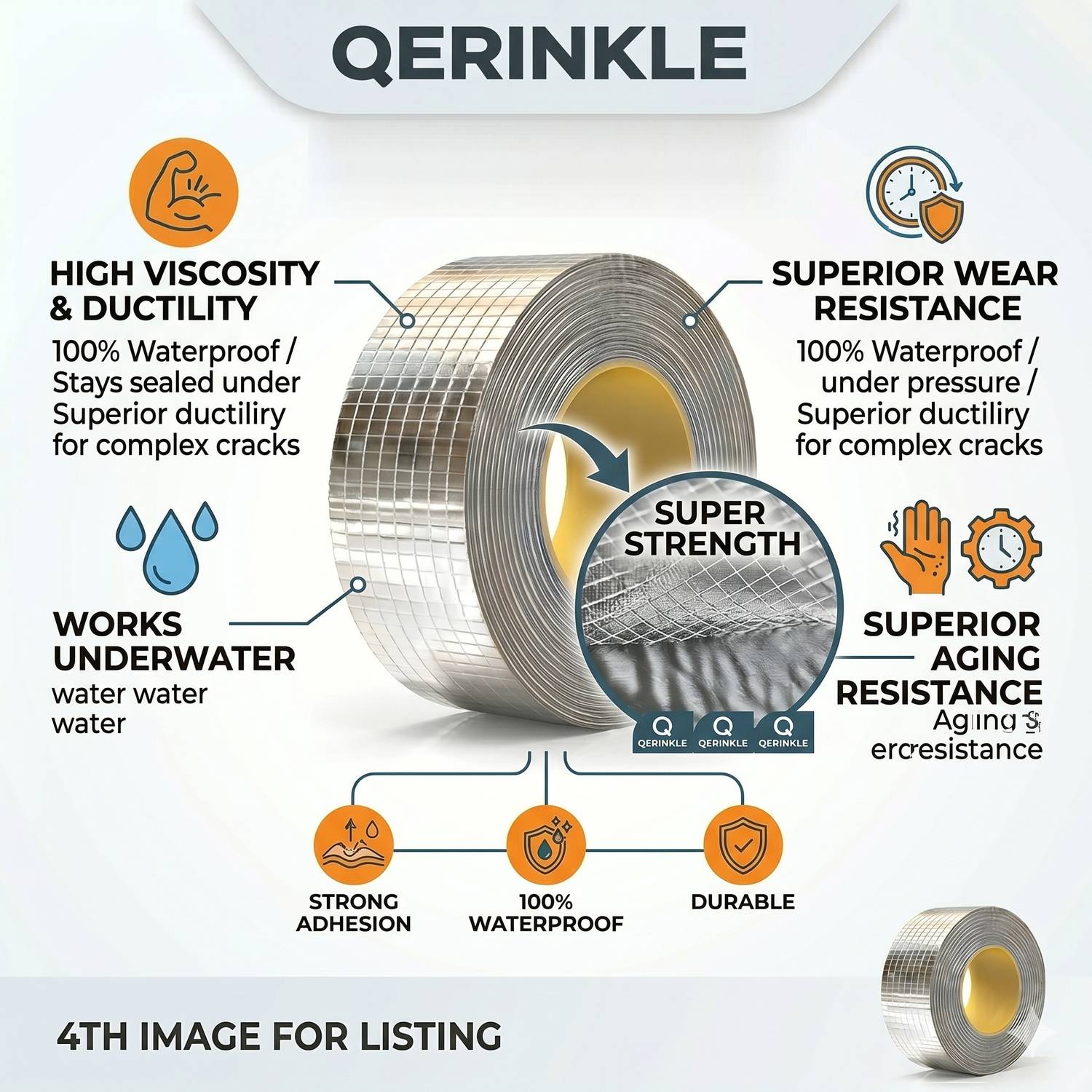 QERINKLE 5 Meter Aluminium Duct Tape - Image 3
