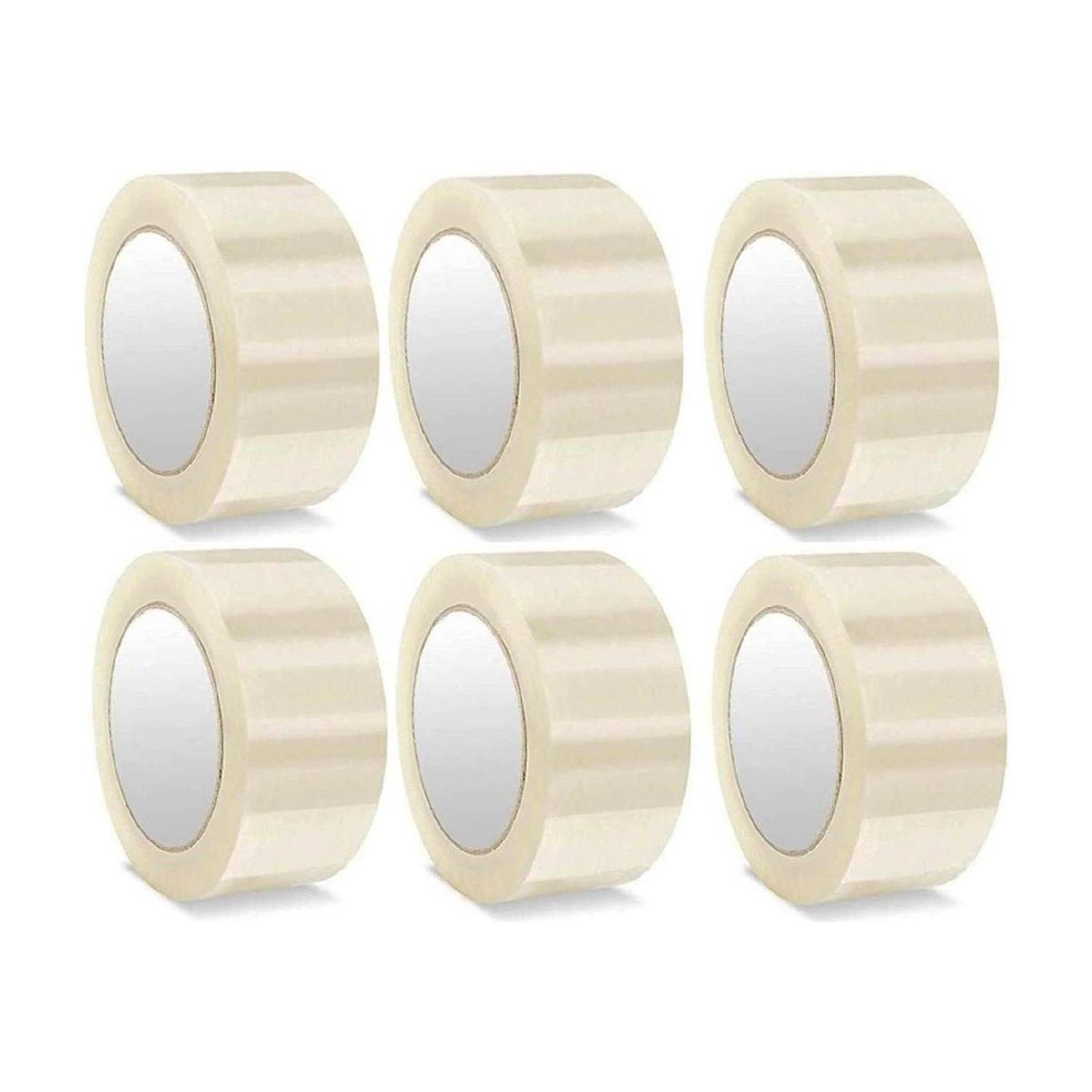 BOTHRA Bopp Transparent (Pack of 6) 50 Meter Length Guaranteed Self Adhesive Tape 2"/48mm x 50m (Manual)