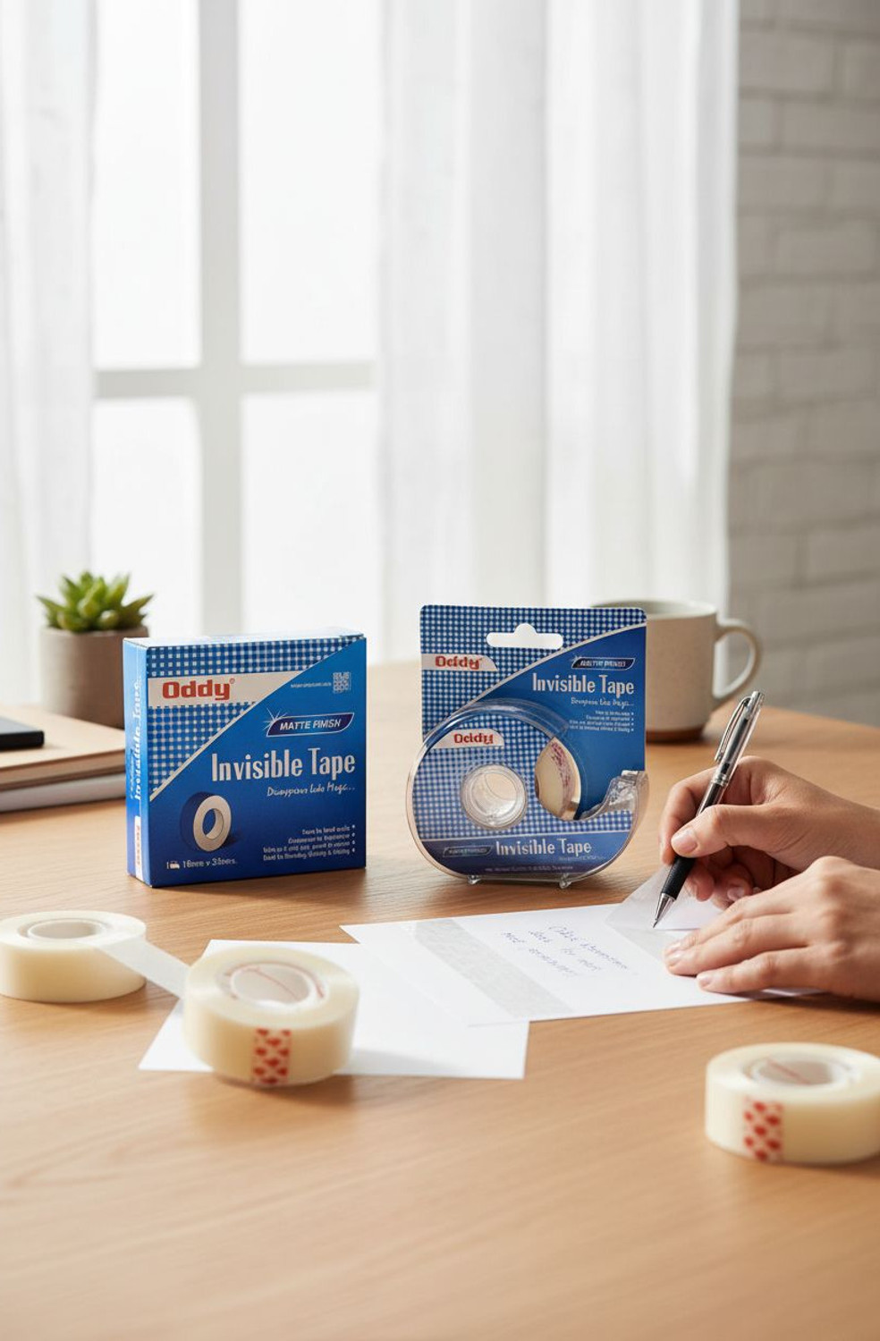 Image of Oddy Invisible Tape 33m with Tape Dispenser 18mmx33m (Manual)