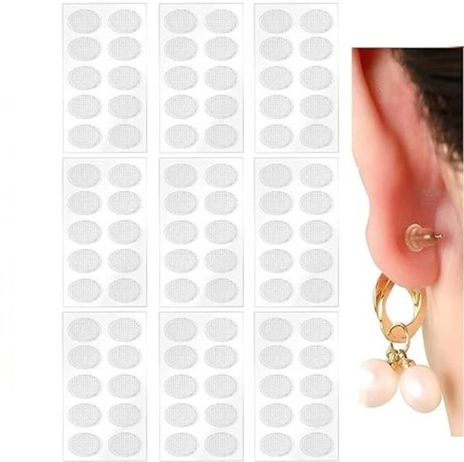 Buyer Choice Ear Lobe Support Patches for Heavy Earrings - Invisible & Hypoallergenic Adhesive Backing to Prevent Stretching, Tearing and Repair Damaged Piercings Correct Sagging and Secure Heavy Jewellery on Damaged or Stretched Piercings (Manual)