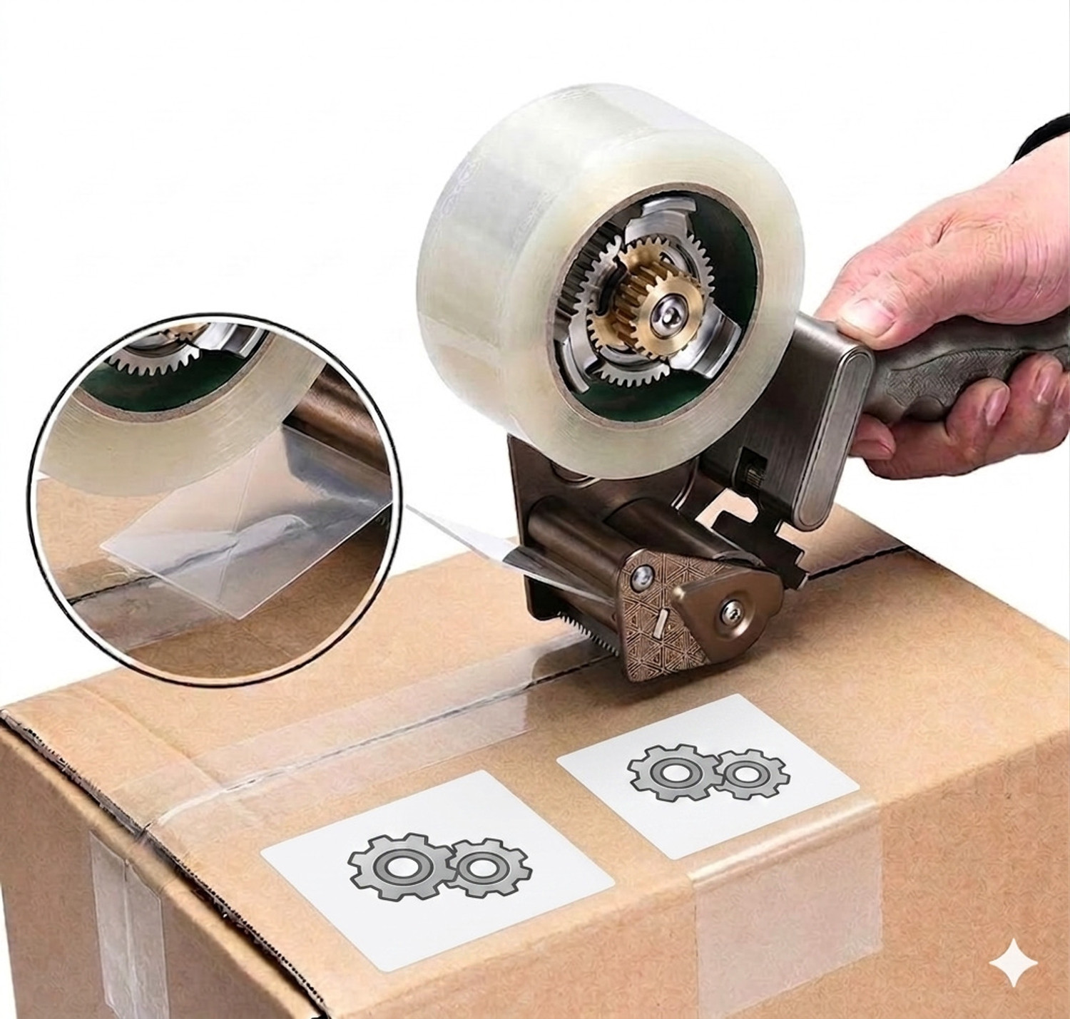 Image of Dfix Single Handheld Tape Dispenser Dispenser 2 Inch Packaging Tape Dispenser Machine With Stainless Steel Blade (Manual)