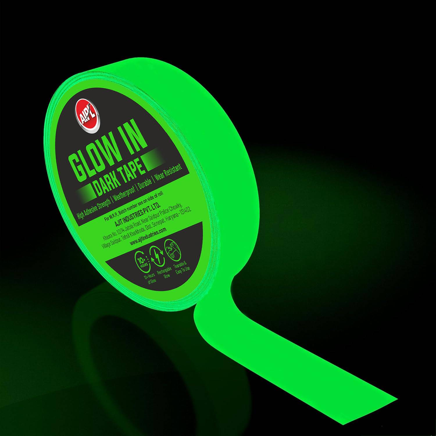 Aipl Glow in Dark Tape 20MM X 2 MTR Radium Tape (Manual)