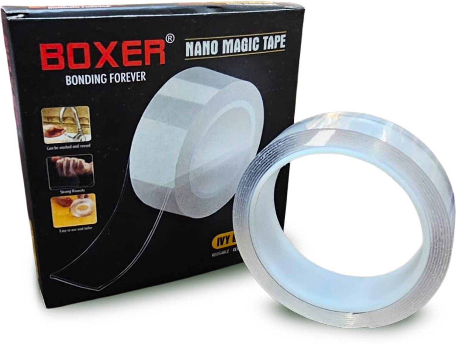 Boxer Double Side Adhesive Silicon Tape Adhesive 1mm x 2.5 Meter Assured Length (Manual)