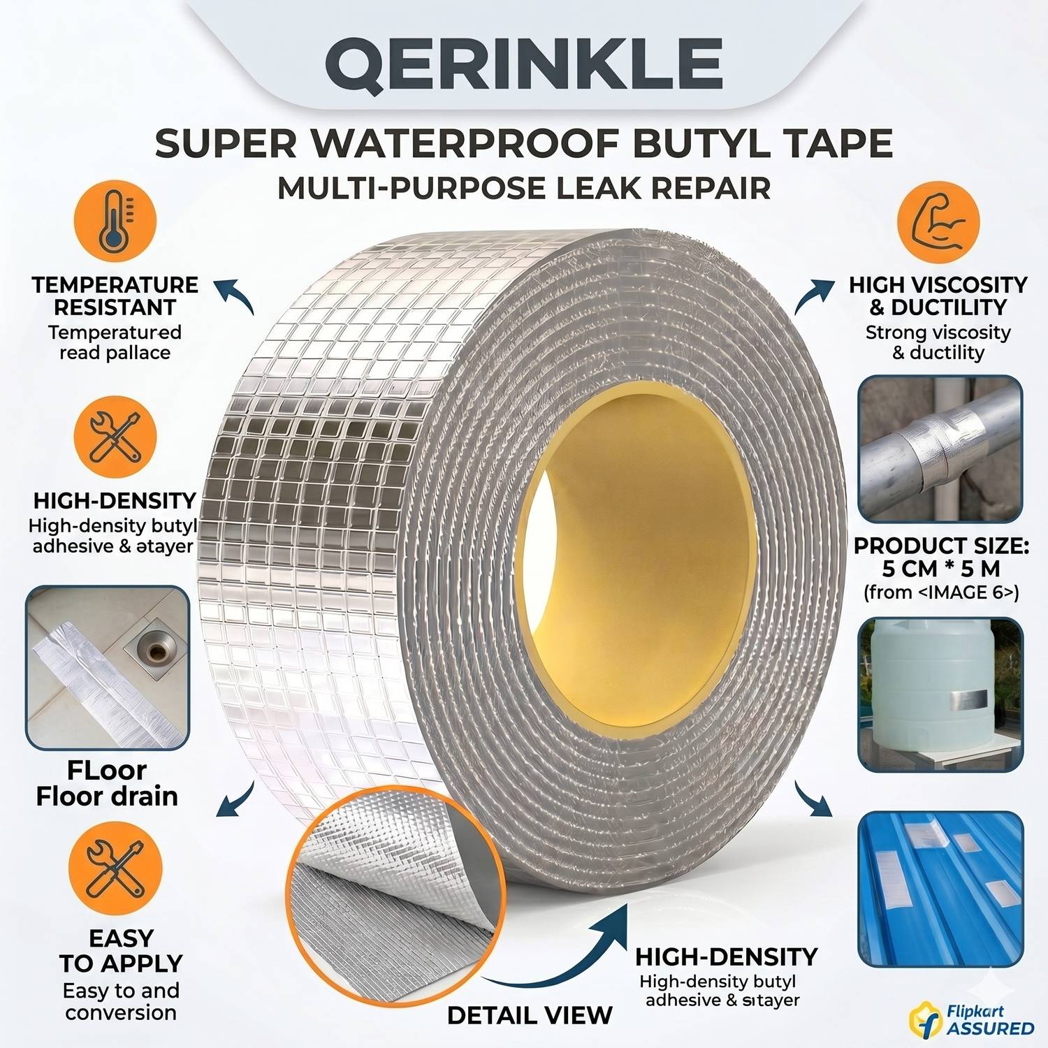 QERINKLE 5 Meter Aluminium Duct Tape - Image 1