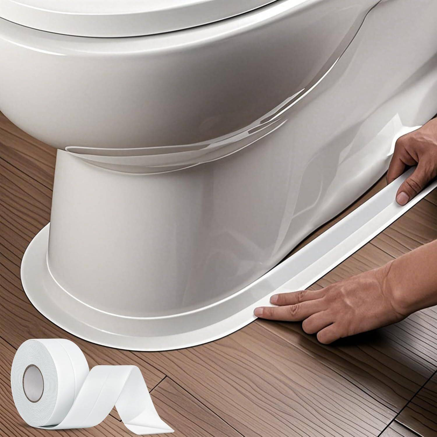 AaruBhakti Self Adhesive Waterproof Sealant Strip White Caulk Tape for Kitchen Sink 1.5" 3 m Single Sided Tape