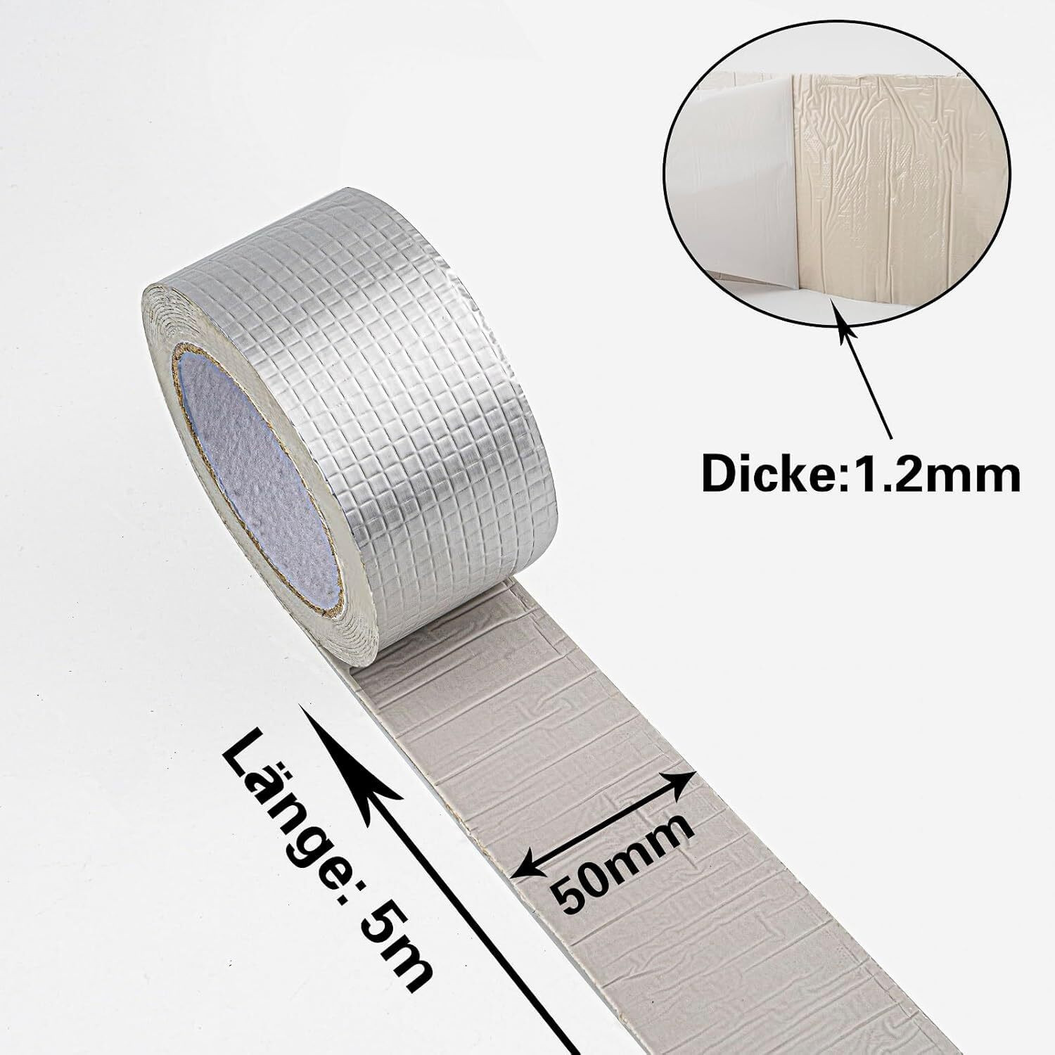 Image of MOSPROS Aluminium Tape Heavy Duty Waterproof Butyl Aluminium Foil Tape 10cm x 5m Silve-ma108 Aluminium Waterproof Tape (Manual)