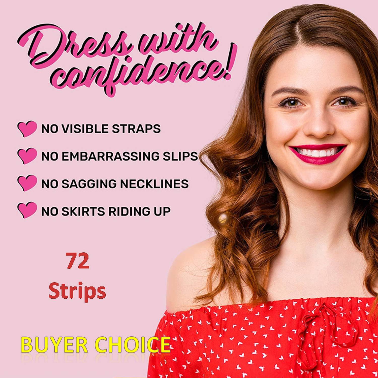 Buyer Choice Double sided skin and clothing Fashion Beauty Tape,Strong Adhesive Clear Tape Fabric and Skin Friendly,Gentle to stick on Skin & clothes Both For Men & Women Premium Quality Body Clothing Stickers Dress Tape for women Sensitive Skins (Manual)