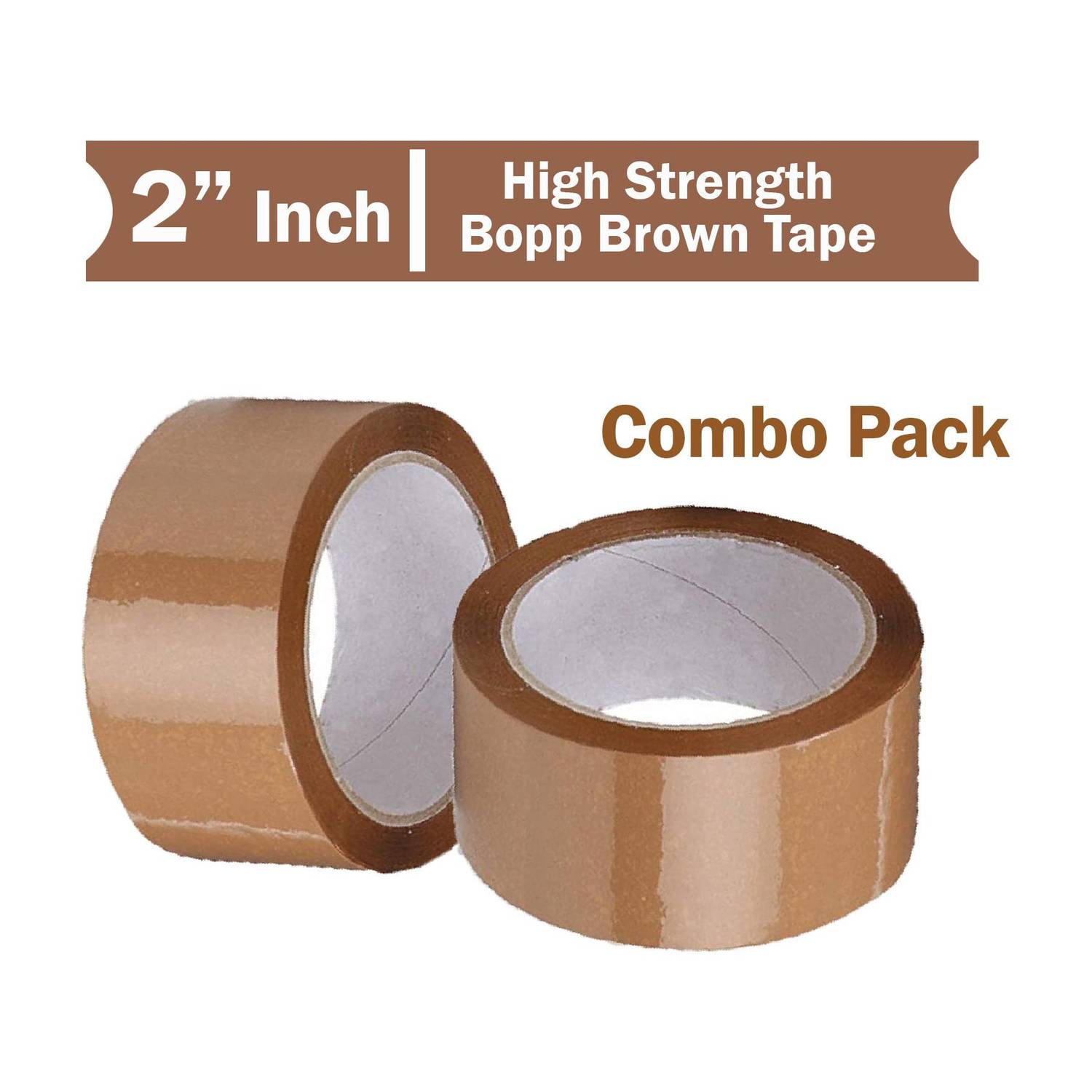 Boxer Bopp Brown Tape (Combo Pack) 2" Inch x 50 Meter Length Guaranteed Self Adhesive Tape (Manual)